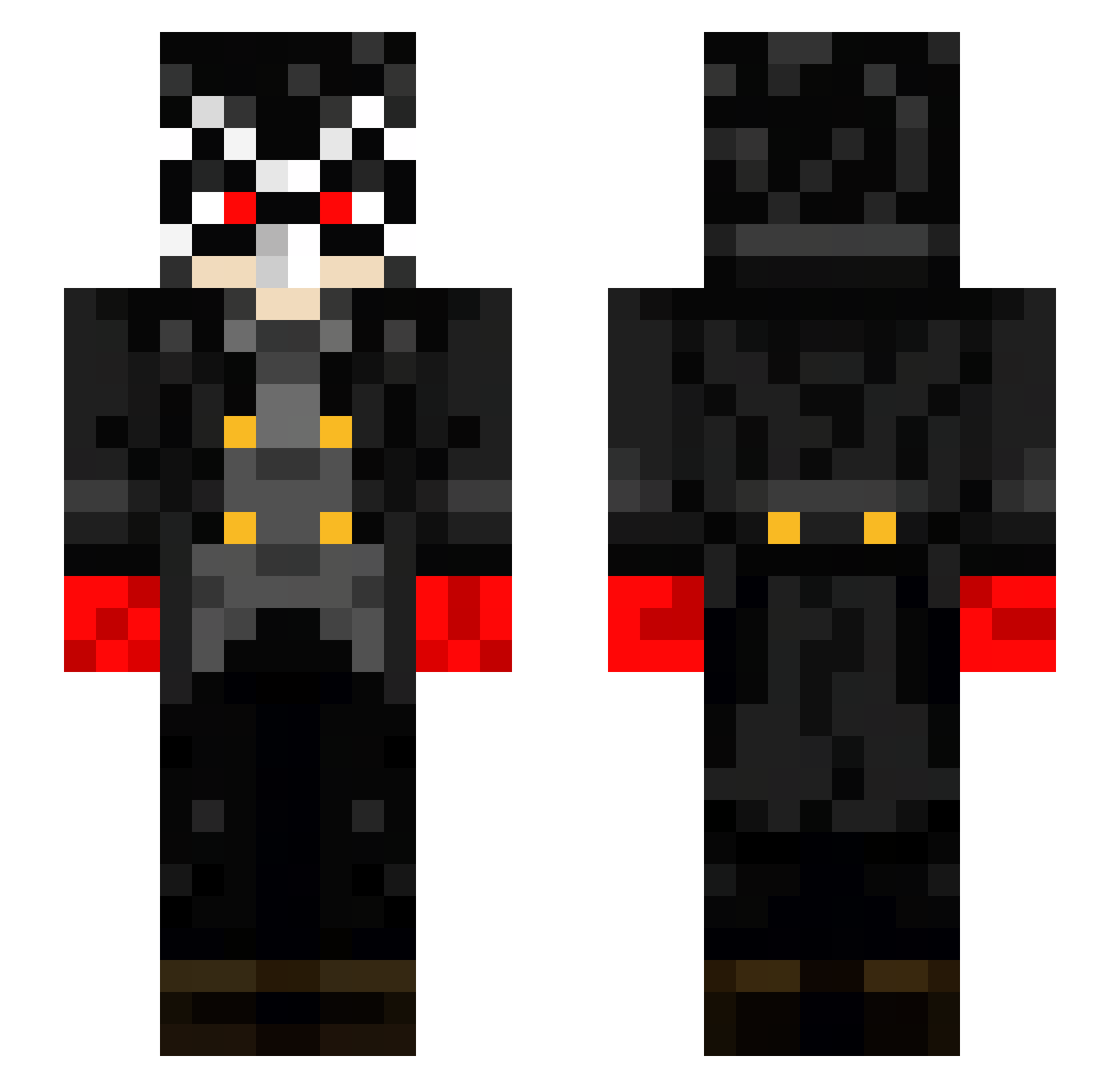 Sanmyaku Minecraft skin, front and back view