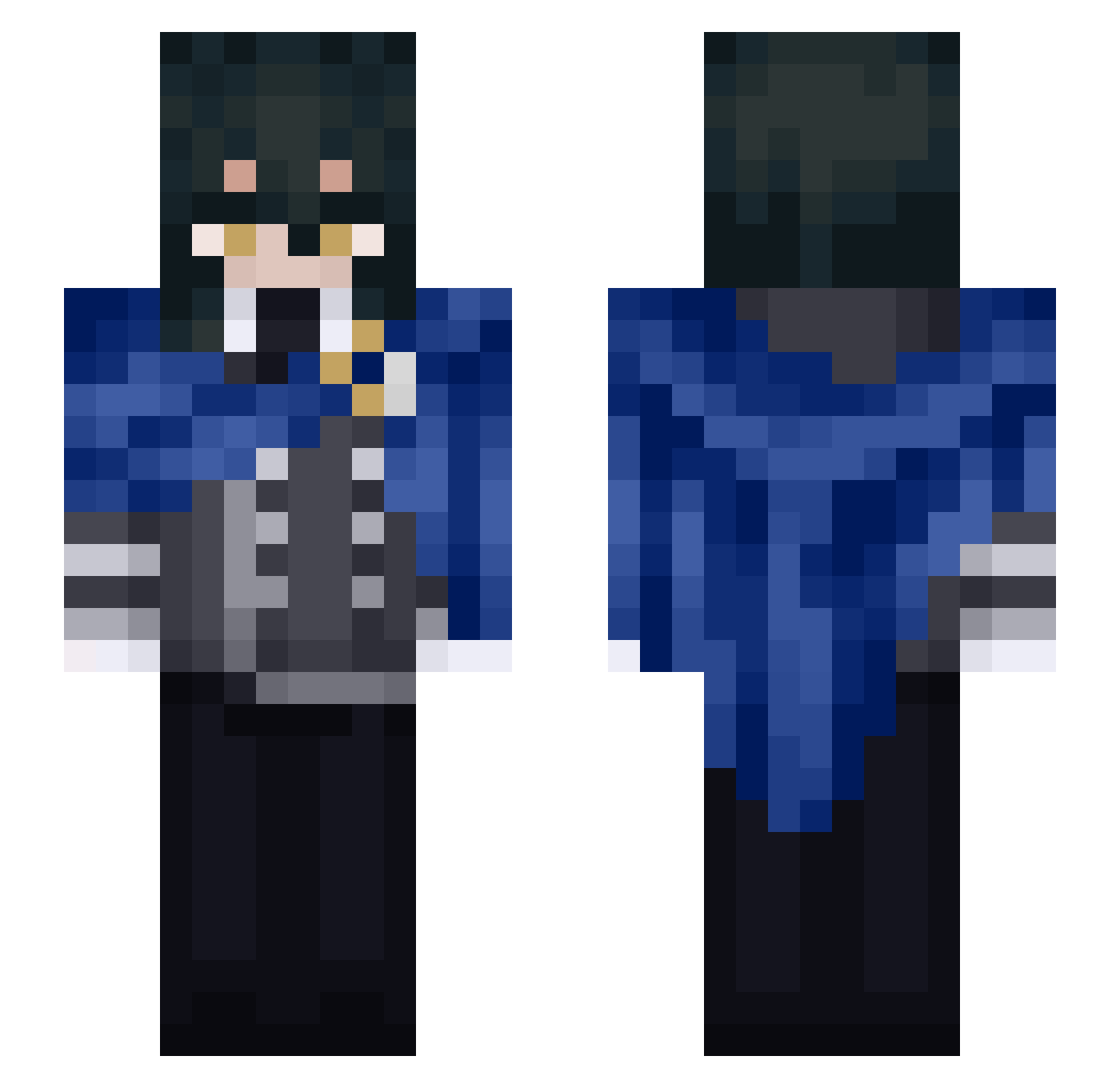 YozoraHoshizora Minecraft skin, front and back view