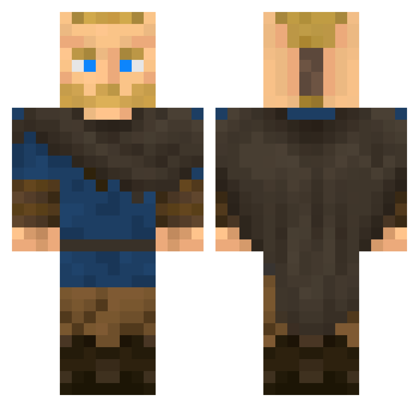 Nathero89 Minecraft skin, front and back view