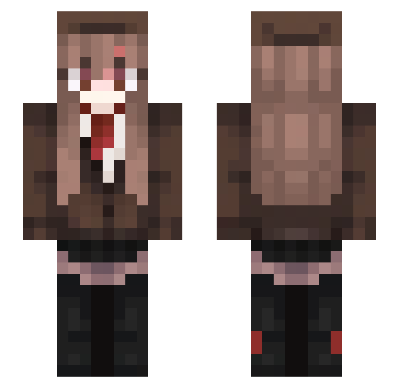 rayalotte Minecraft skin, front and back view