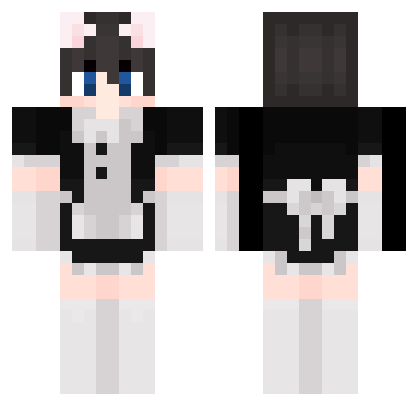 ocie_kocie Minecraft skin, front and back view