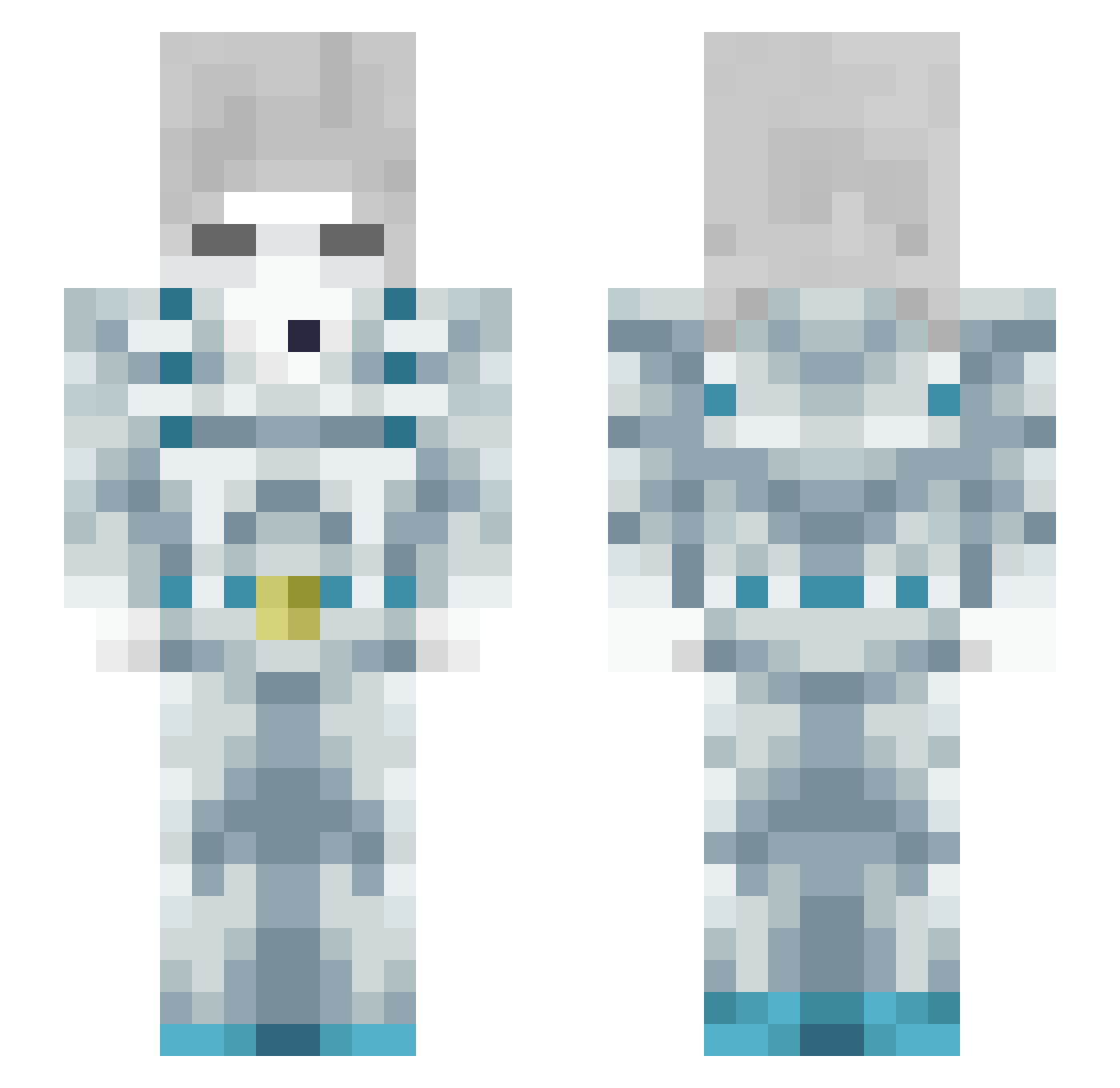 Norfington Minecraft skin, front and back view