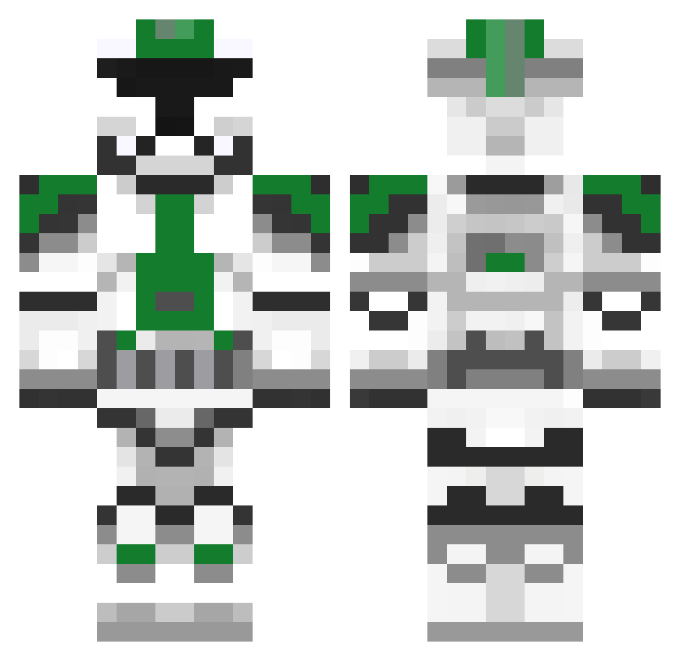 insame Minecraft skin, front and back view