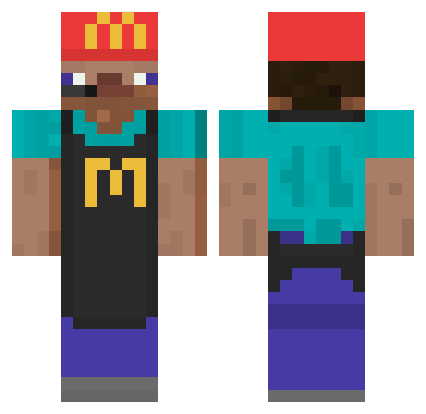 _cedilla_ Minecraft skin, front and back view