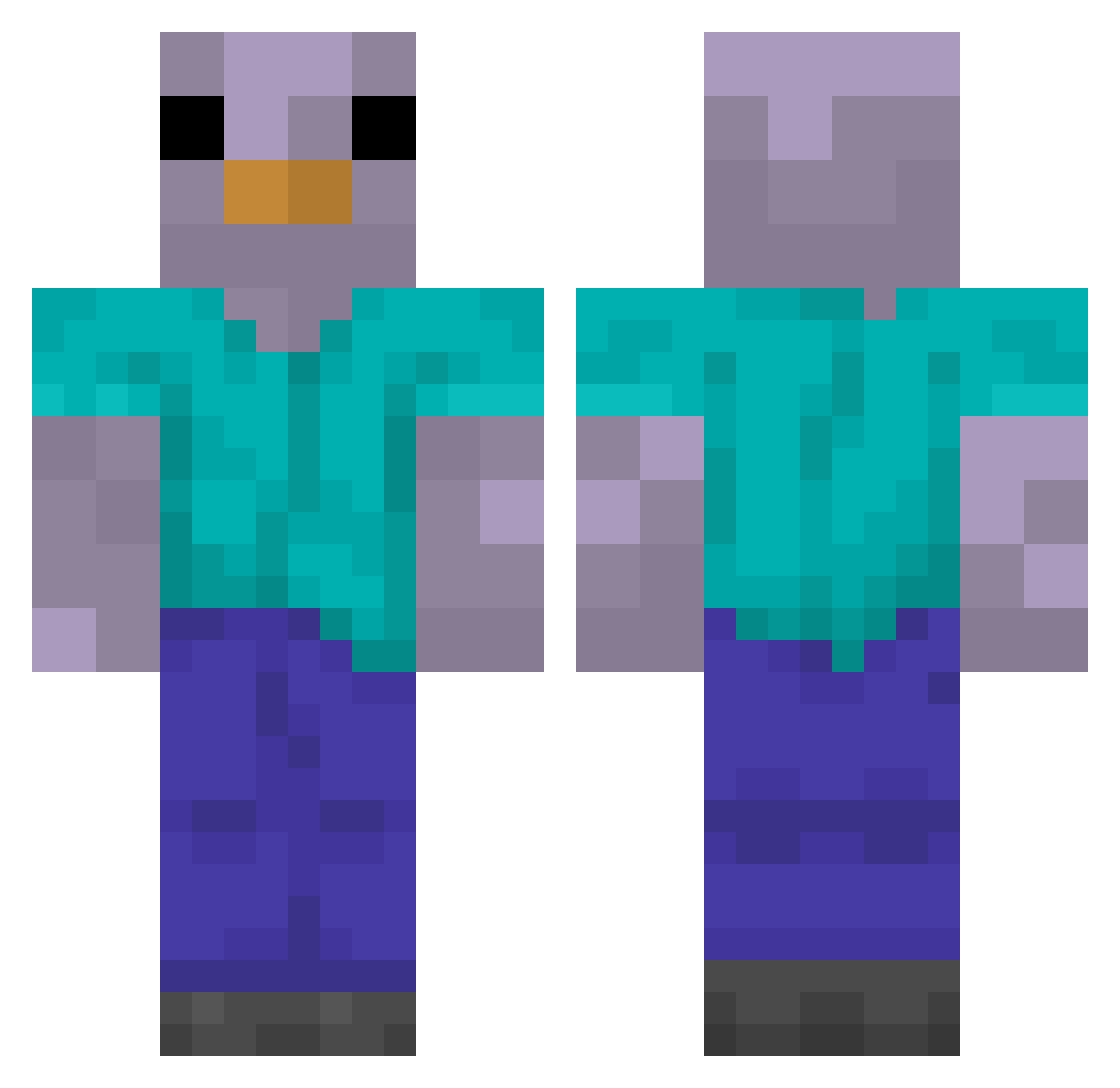 Mobywan_ Minecraft skin, front and back view