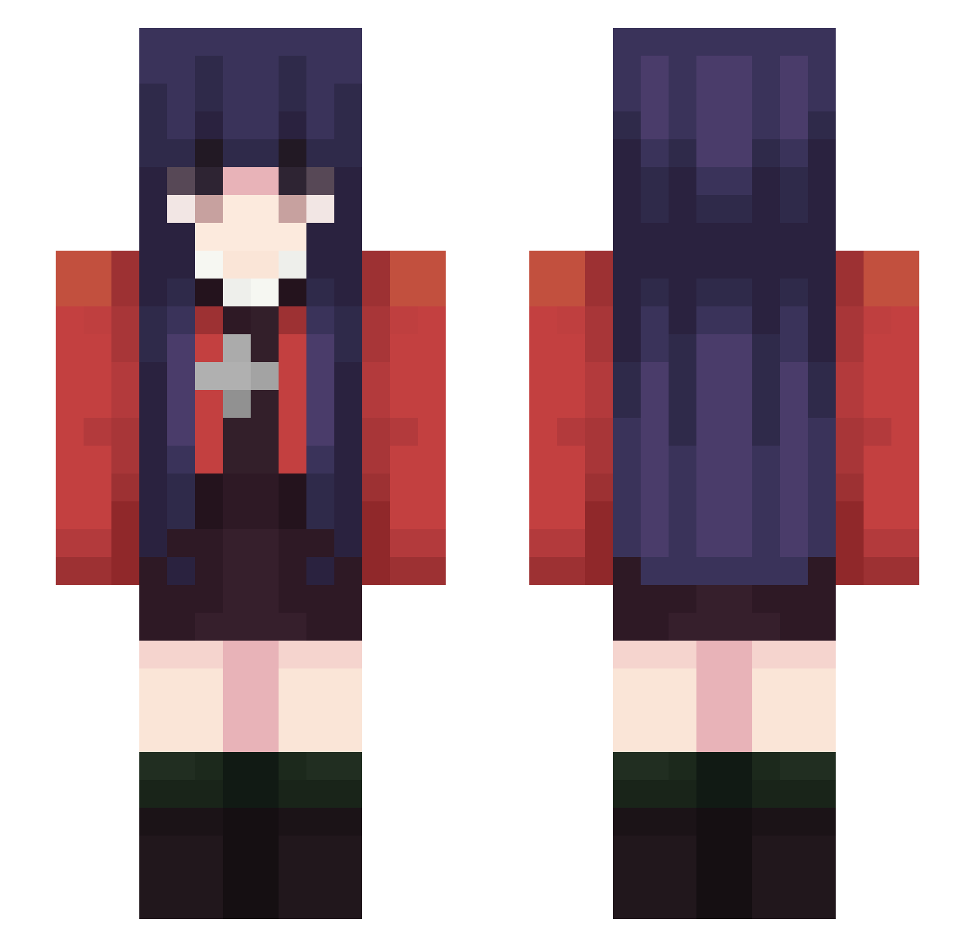 ziaziUwUga Minecraft skin, front and back view