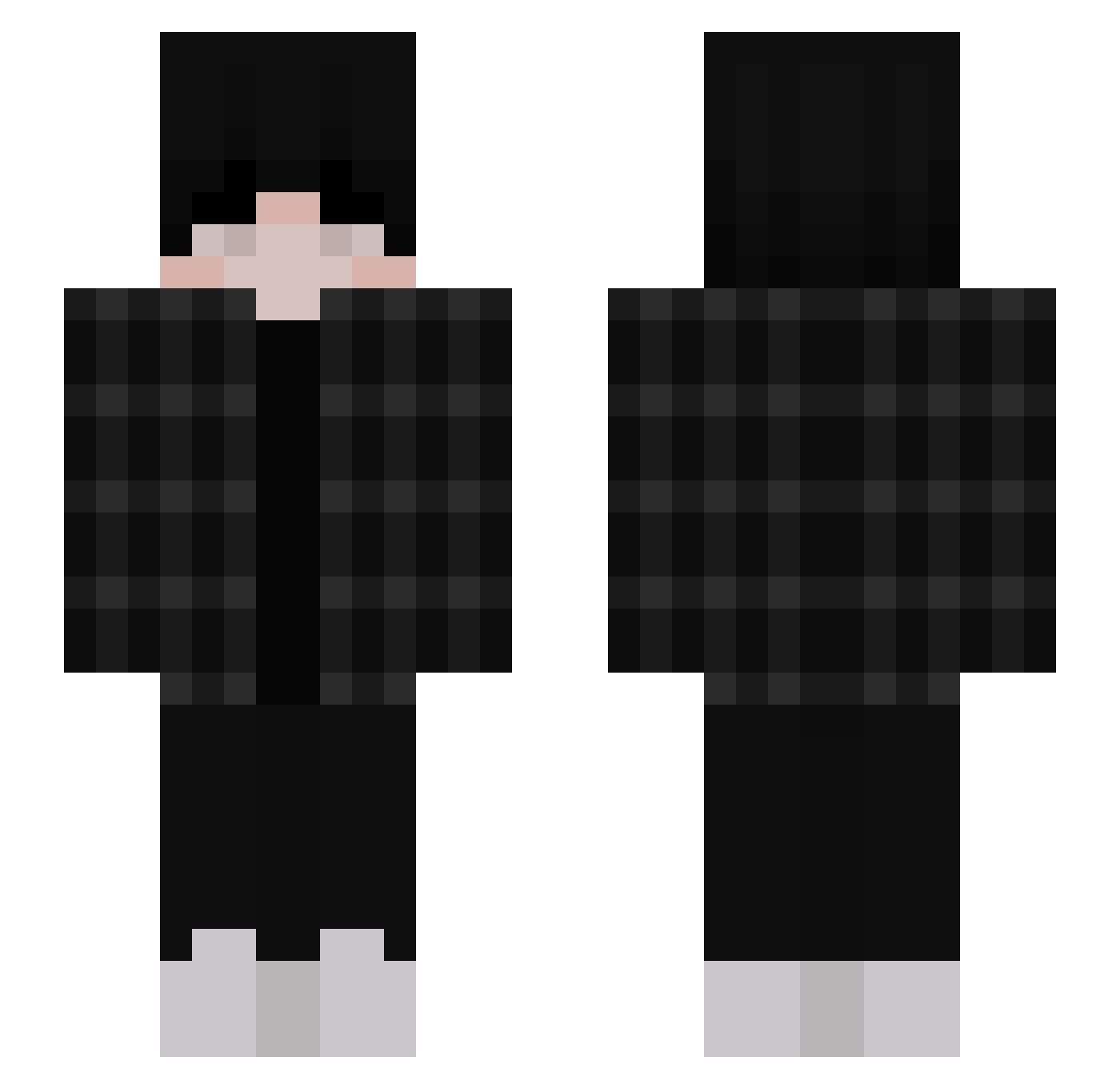 WeebS3bos Minecraft skin, front and back view