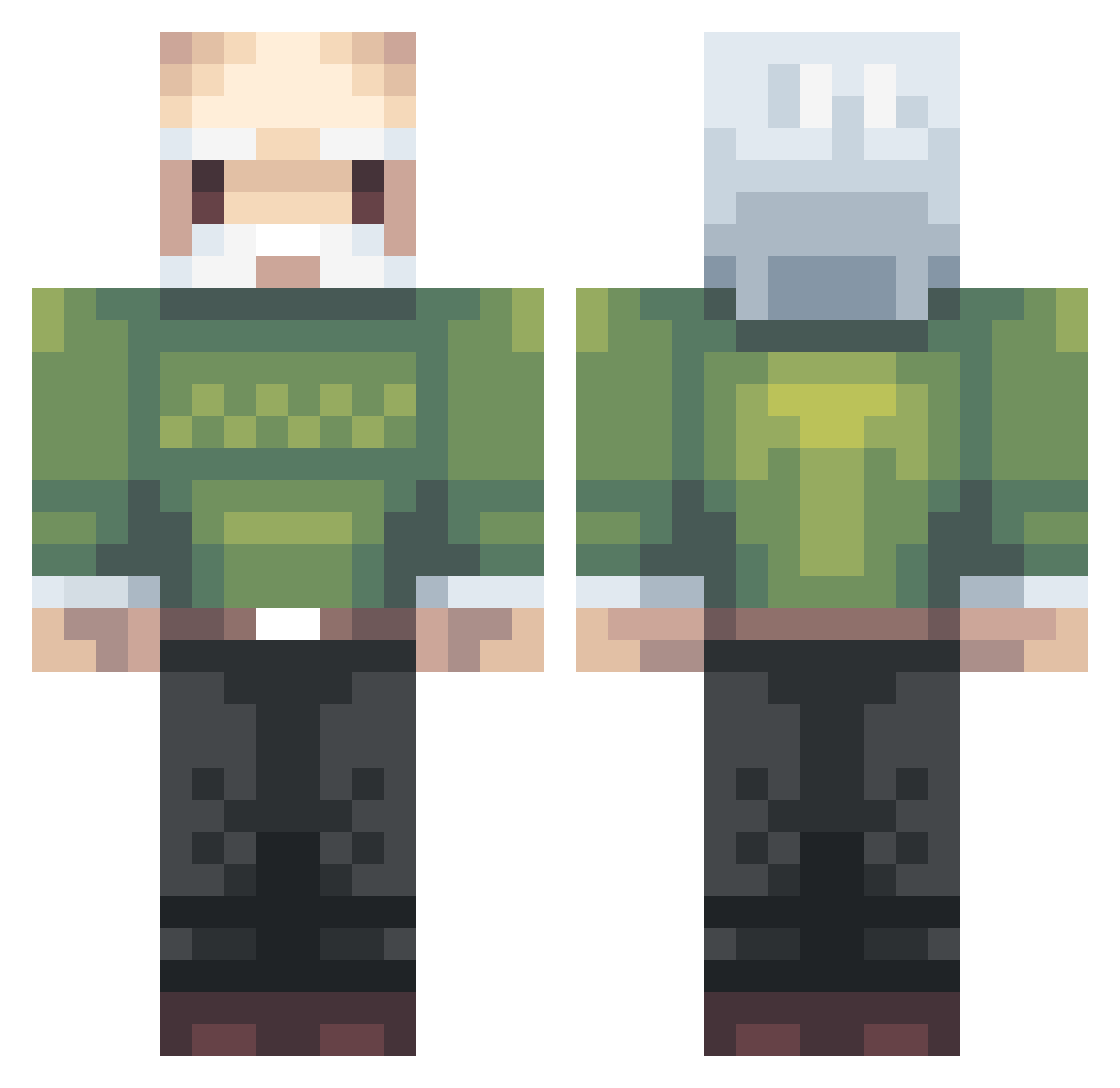 Oberrentner Minecraft skin, front and back view
