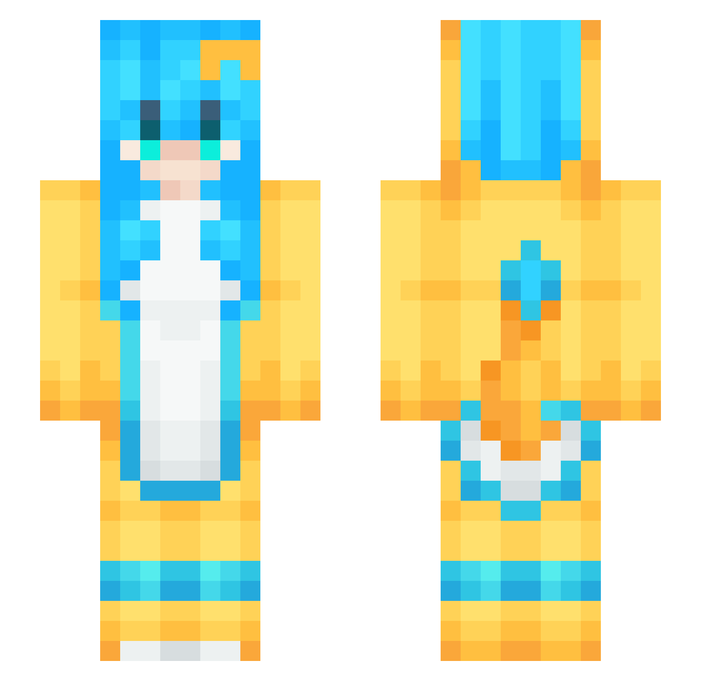 Ashlee Minecraft skin, front and back view