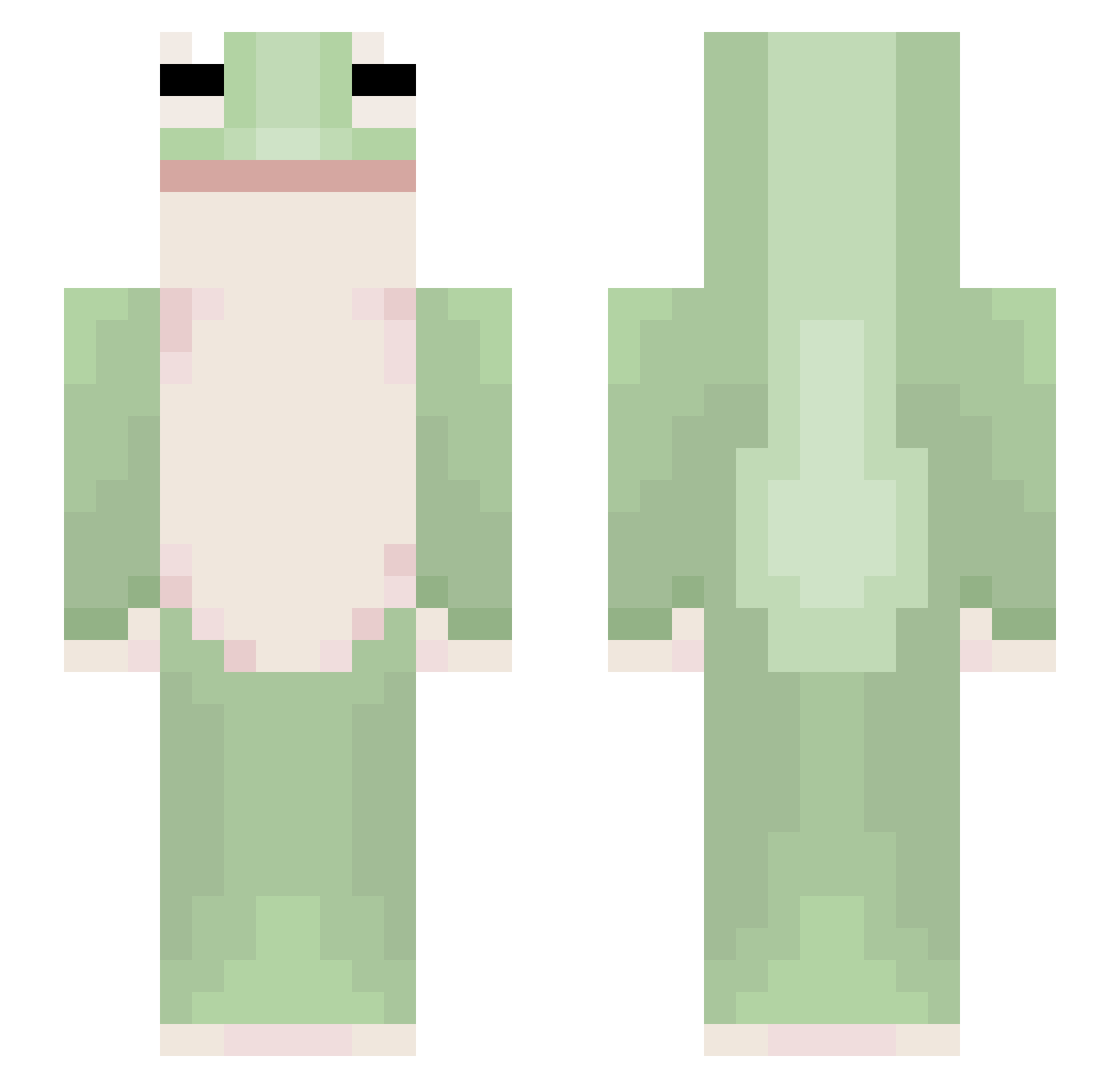 Bette Minecraft skin, front and back view