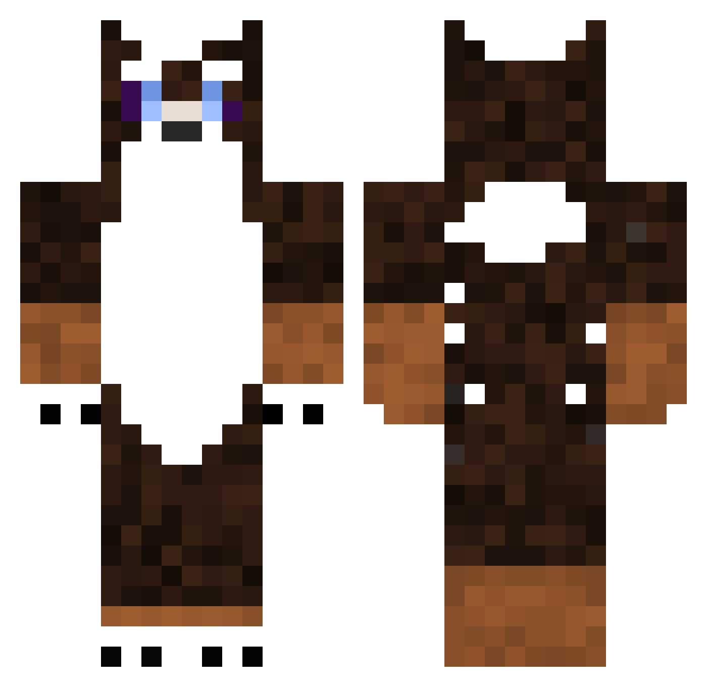 NoccB1t Minecraft skin, front and back view