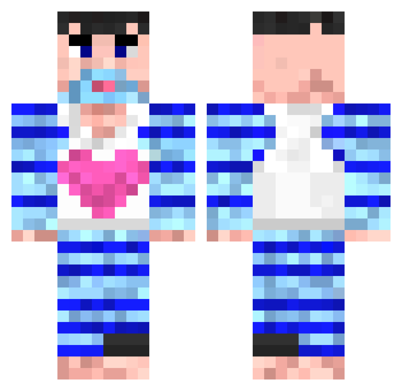 Angel_Style Minecraft skin, front and back view