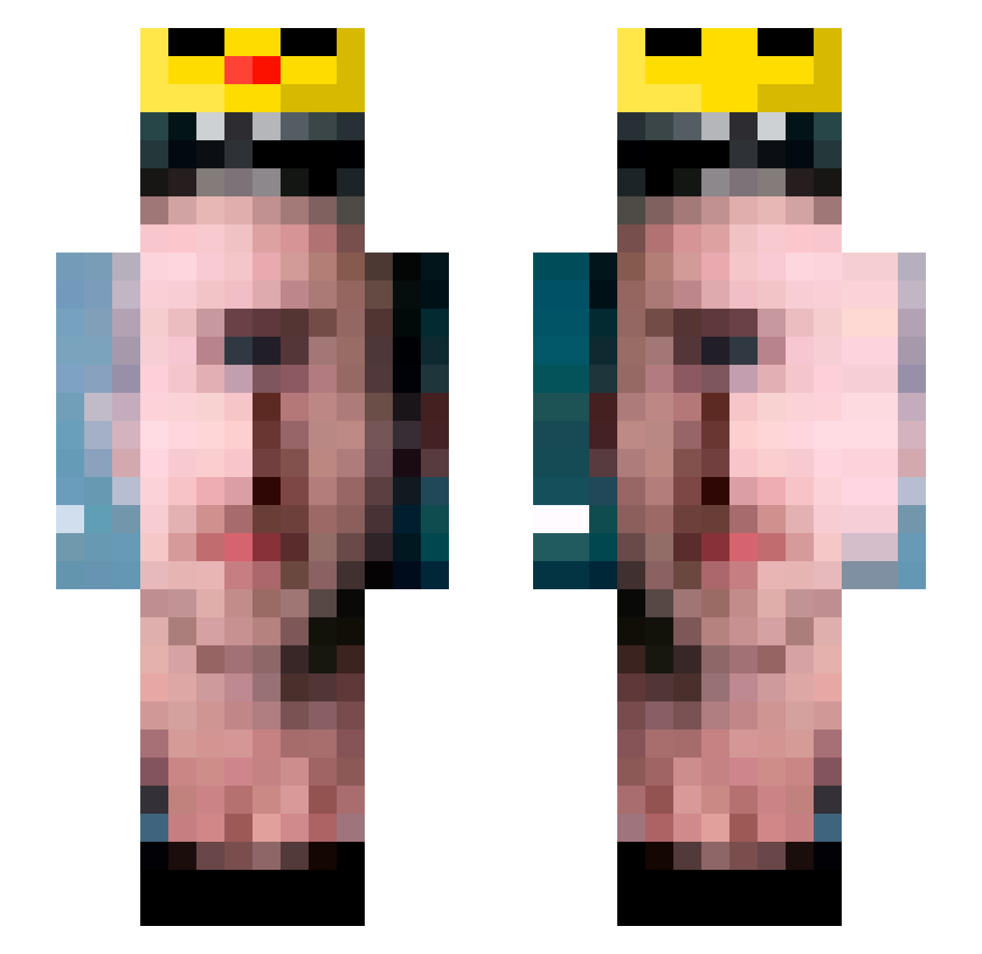 relicssong Minecraft skin, front and back view