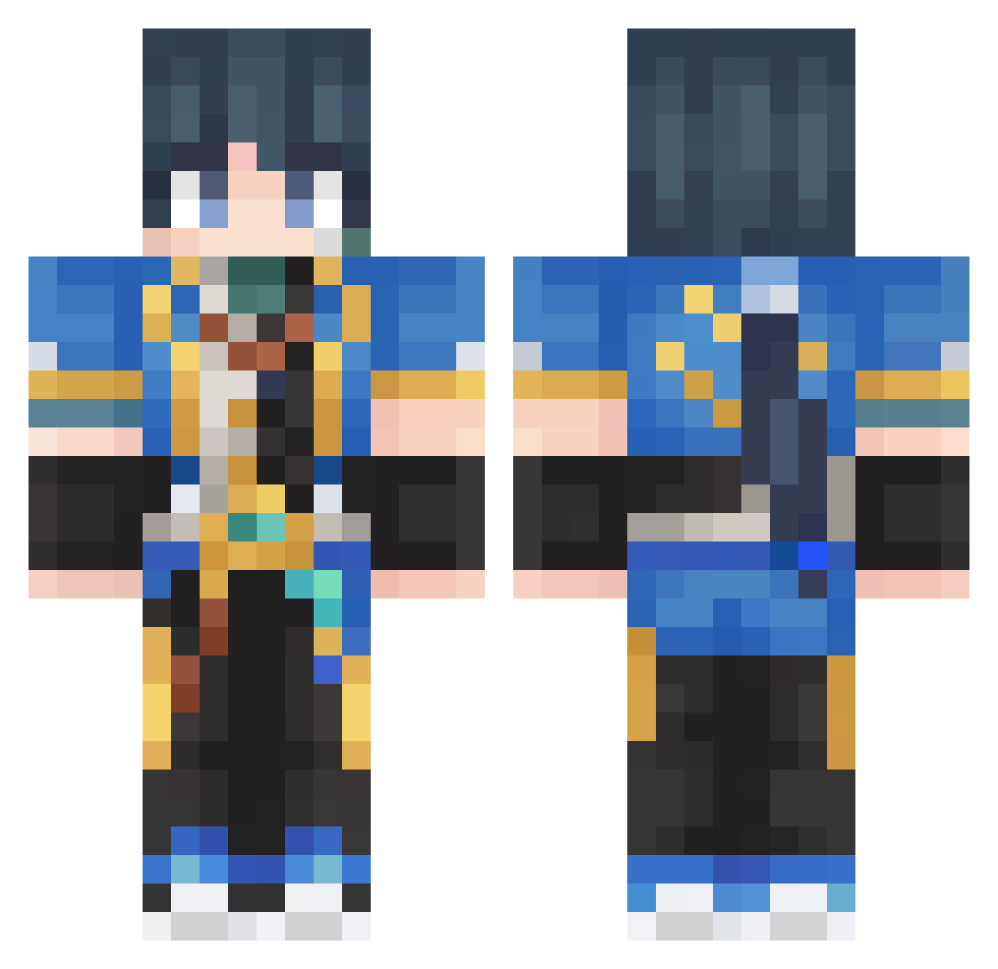 Cloud_1214 Minecraft skin, front and back view