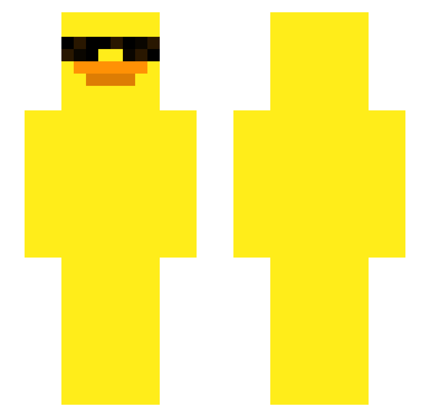 Zurib Minecraft skin, front and back view