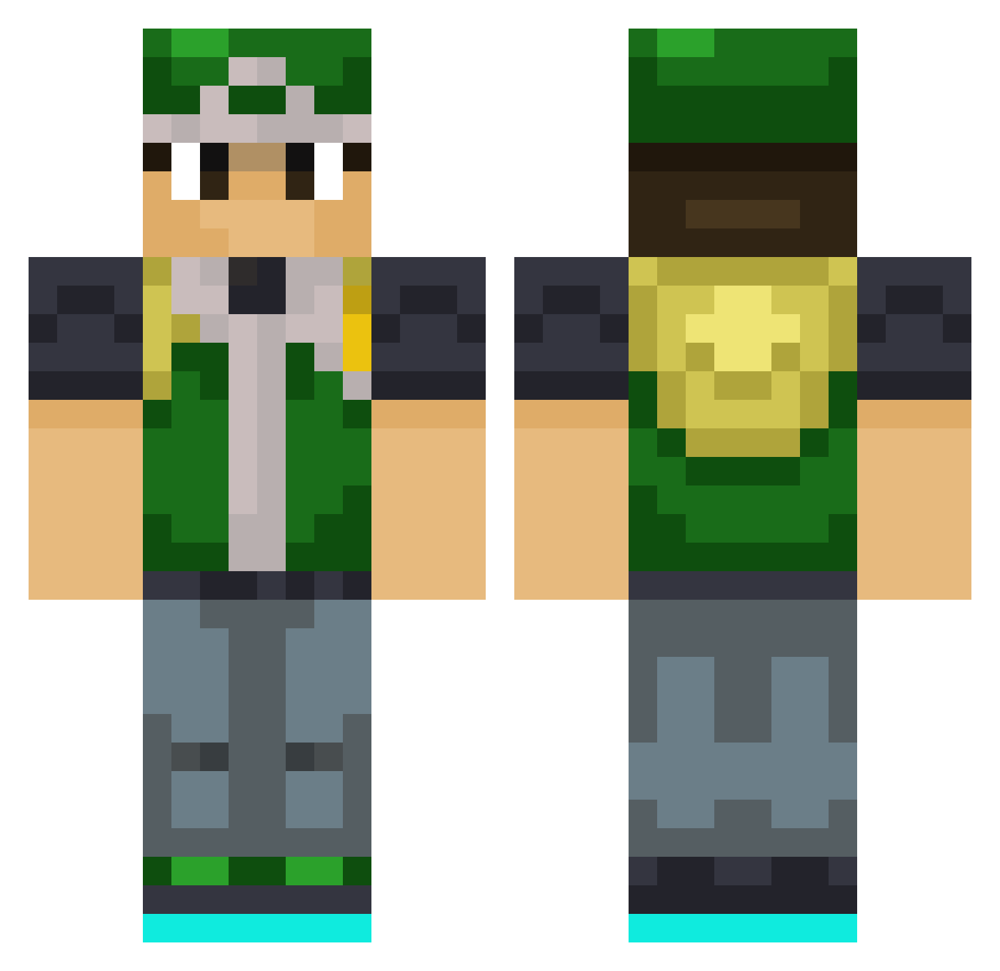 Slake Minecraft skin, front and back view