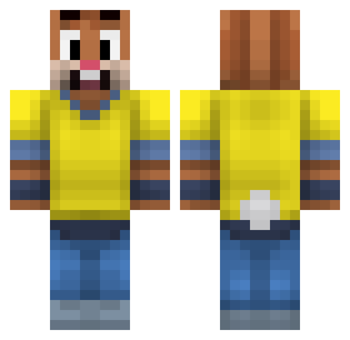 CristalineCMonO Minecraft skin, front and back view
