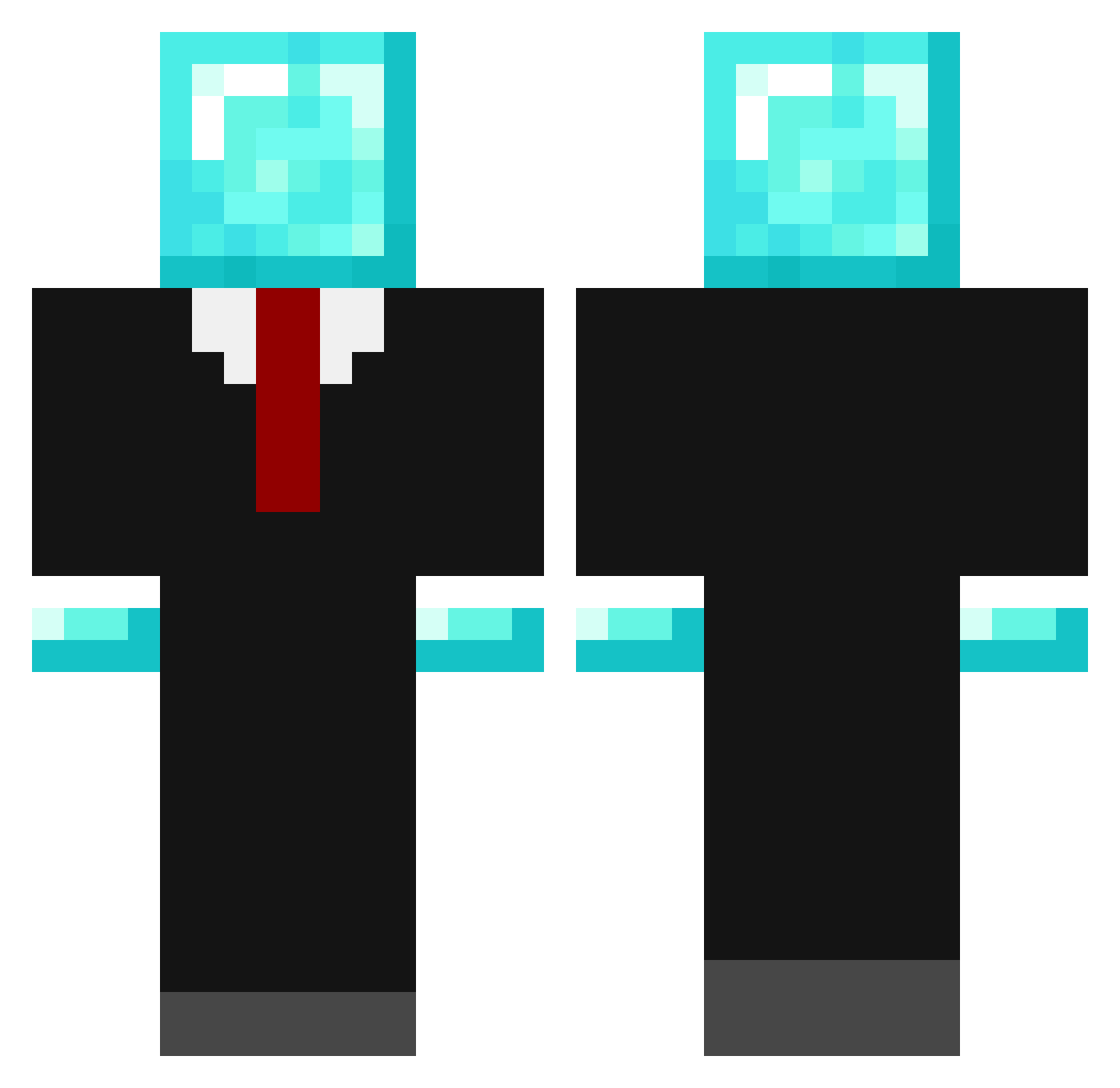 Nonclinical Minecraft skin, front and back view