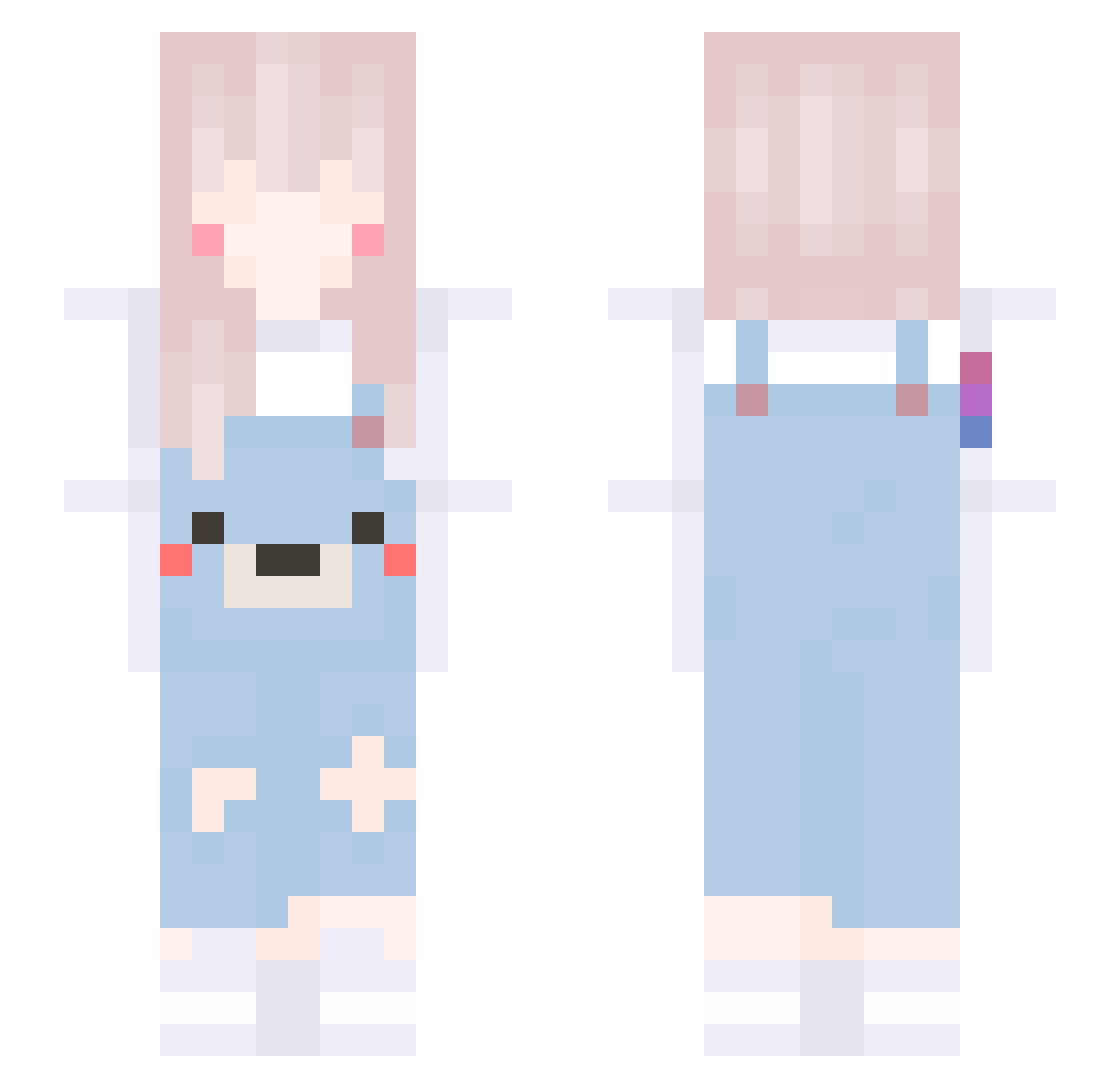 THEXXX Minecraft skin, front and back view