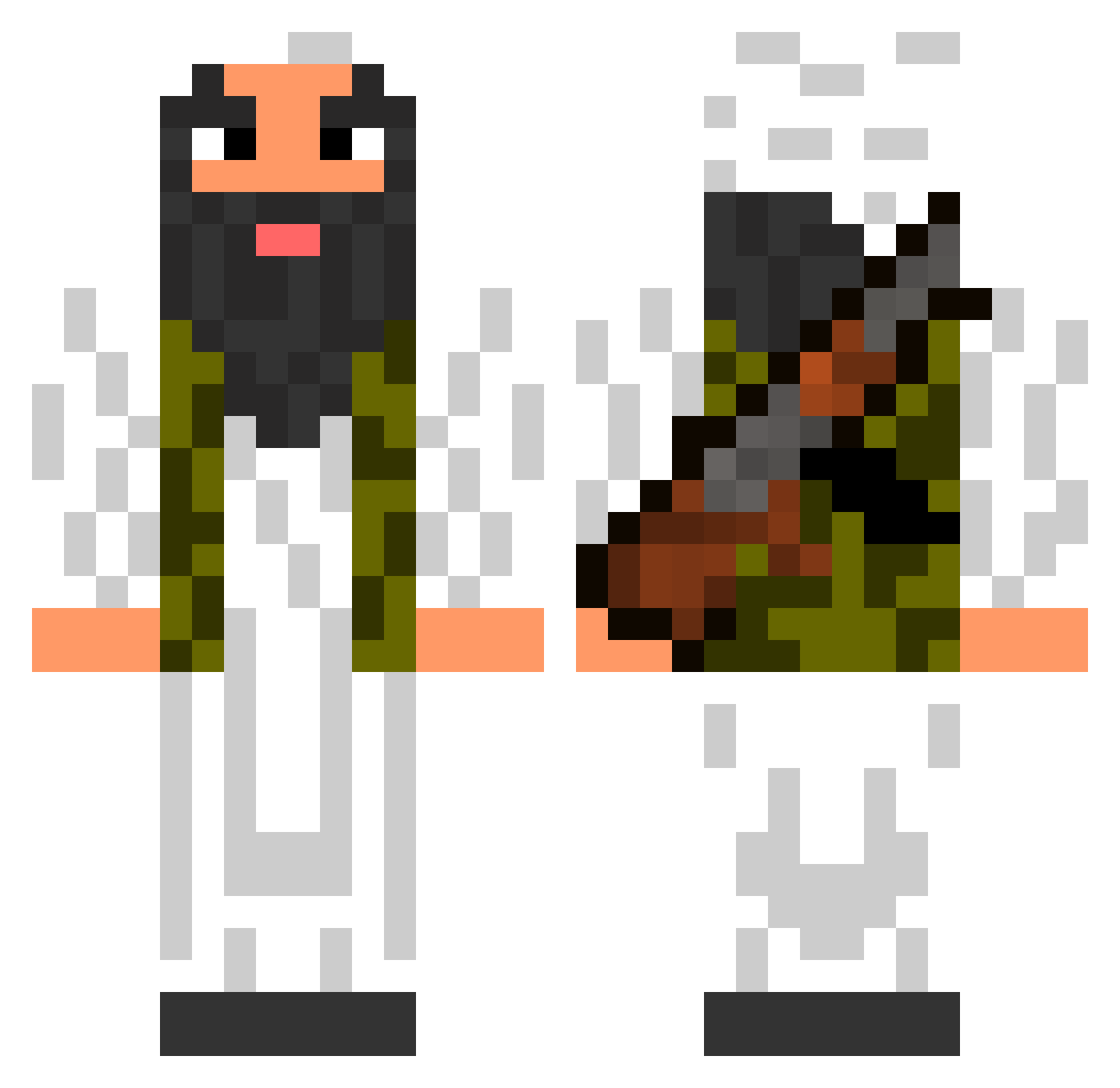 Black_Hill Minecraft skin, front and back view