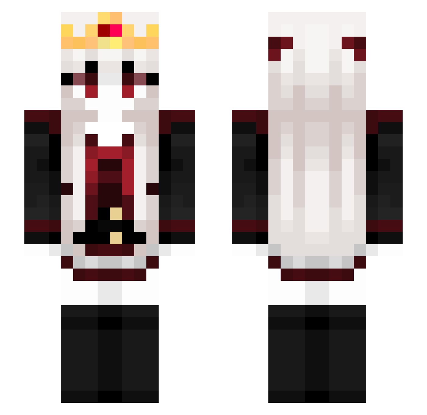 Sunasi Minecraft skin, front and back view