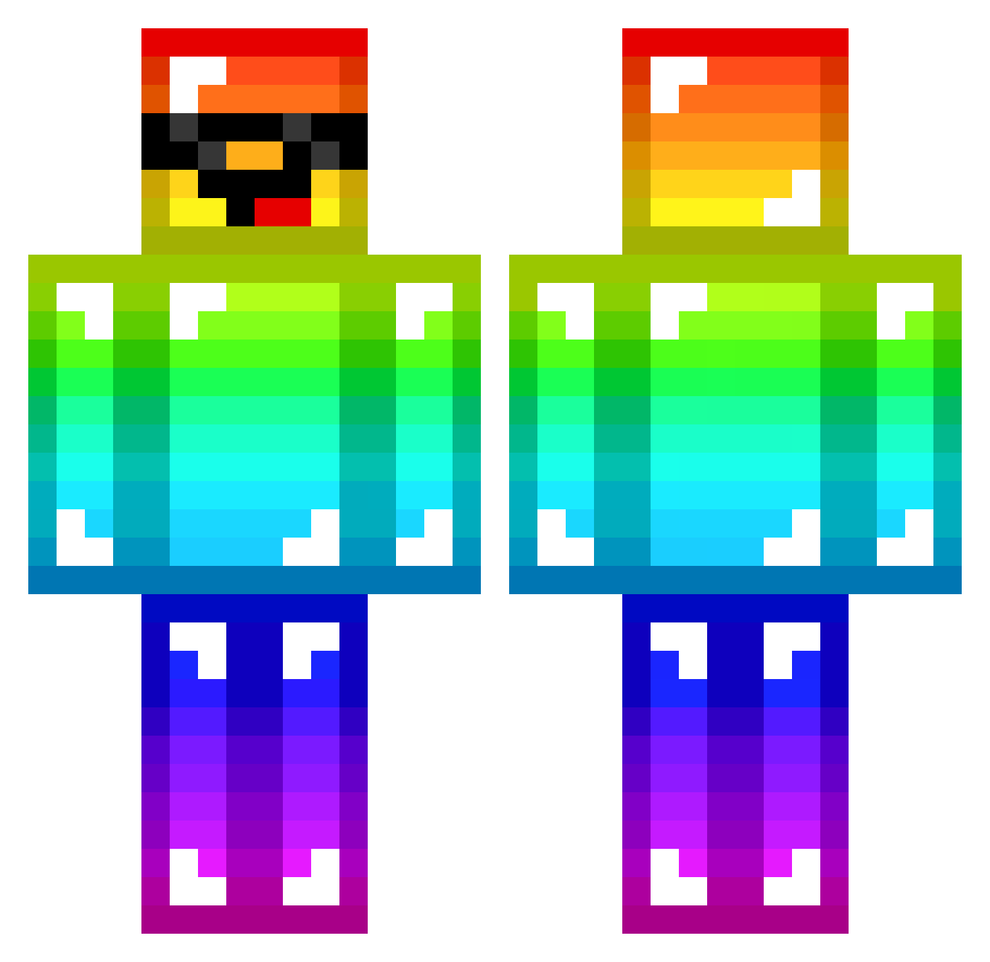 ZeFlash Minecraft skin, front and back view