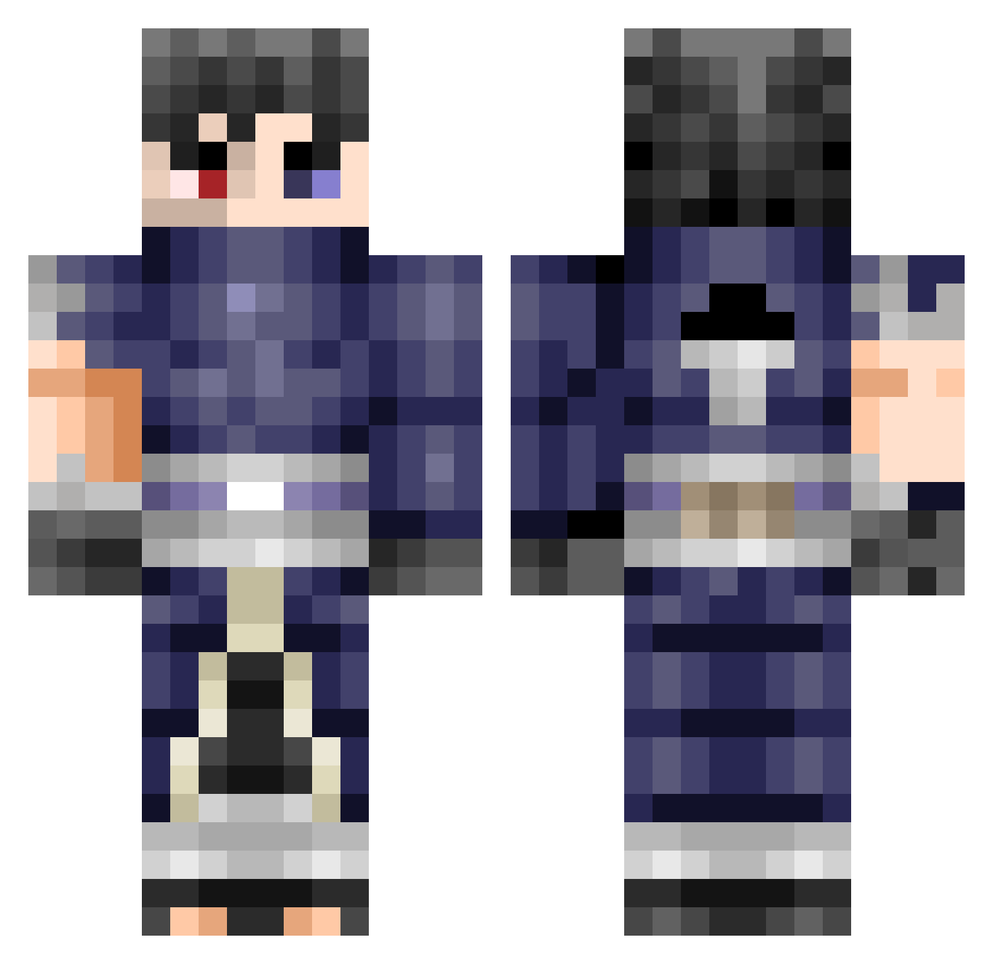 Jayjo47 Minecraft skin, front and back view