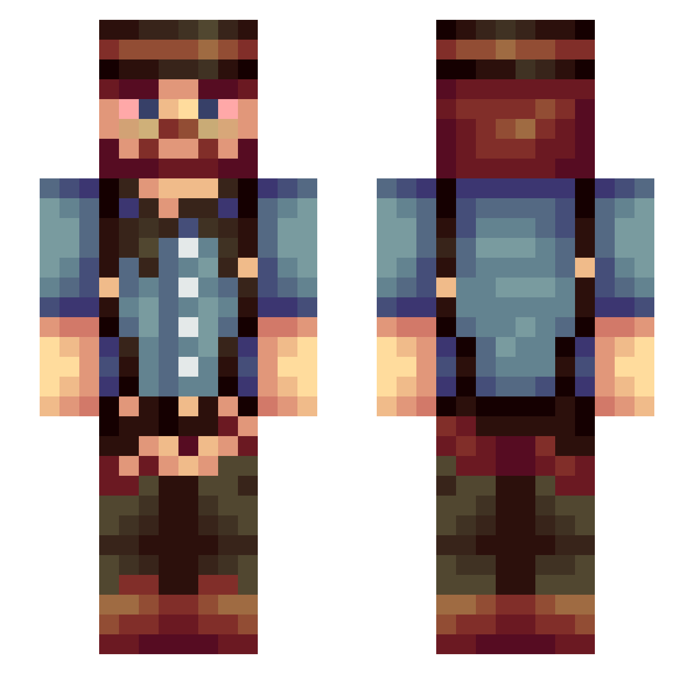 Chevronie Minecraft skin, front and back view