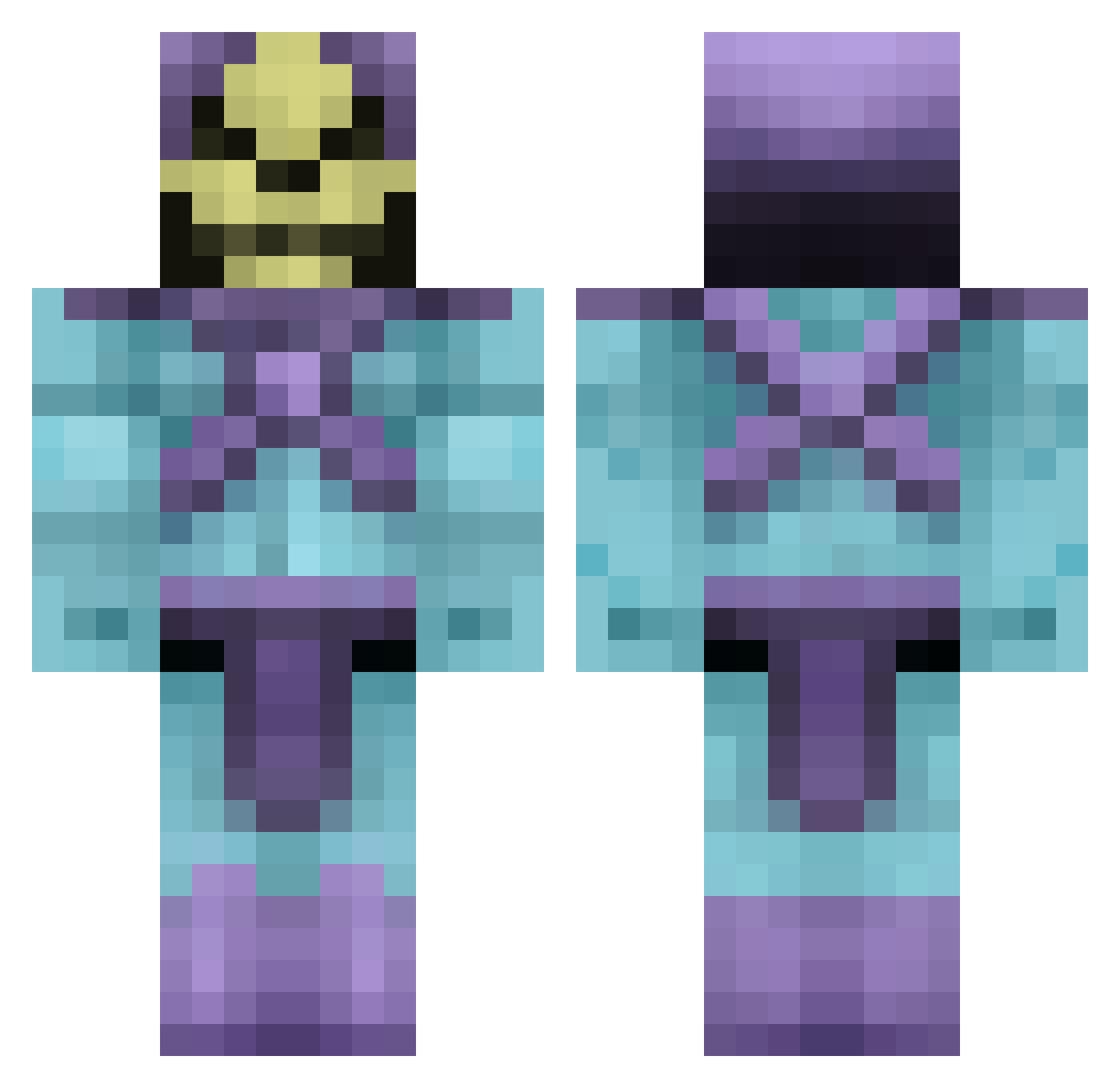 G0atLips Minecraft skin, front and back view