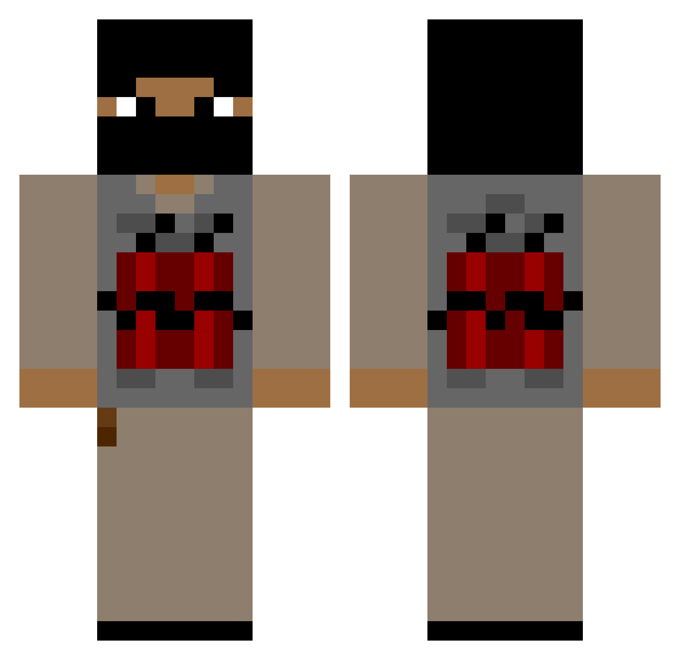 Hudno Minecraft skin, front and back view