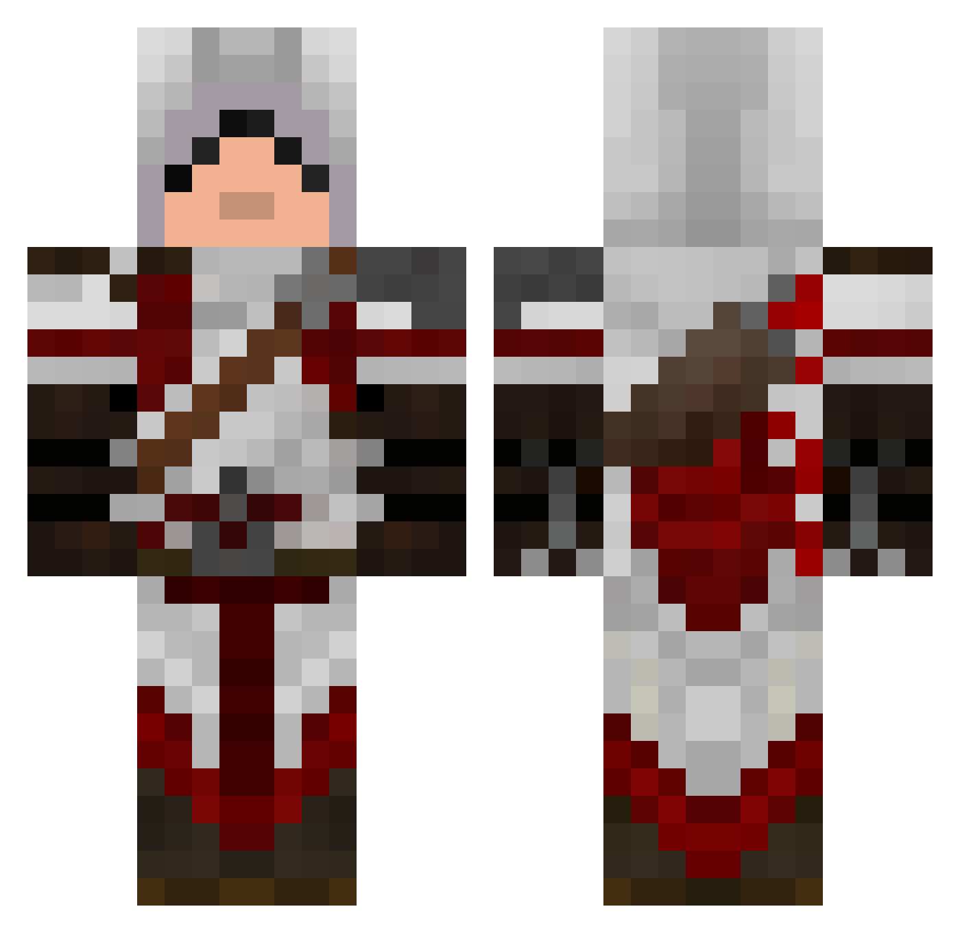 Pelorian Minecraft skin, front and back view