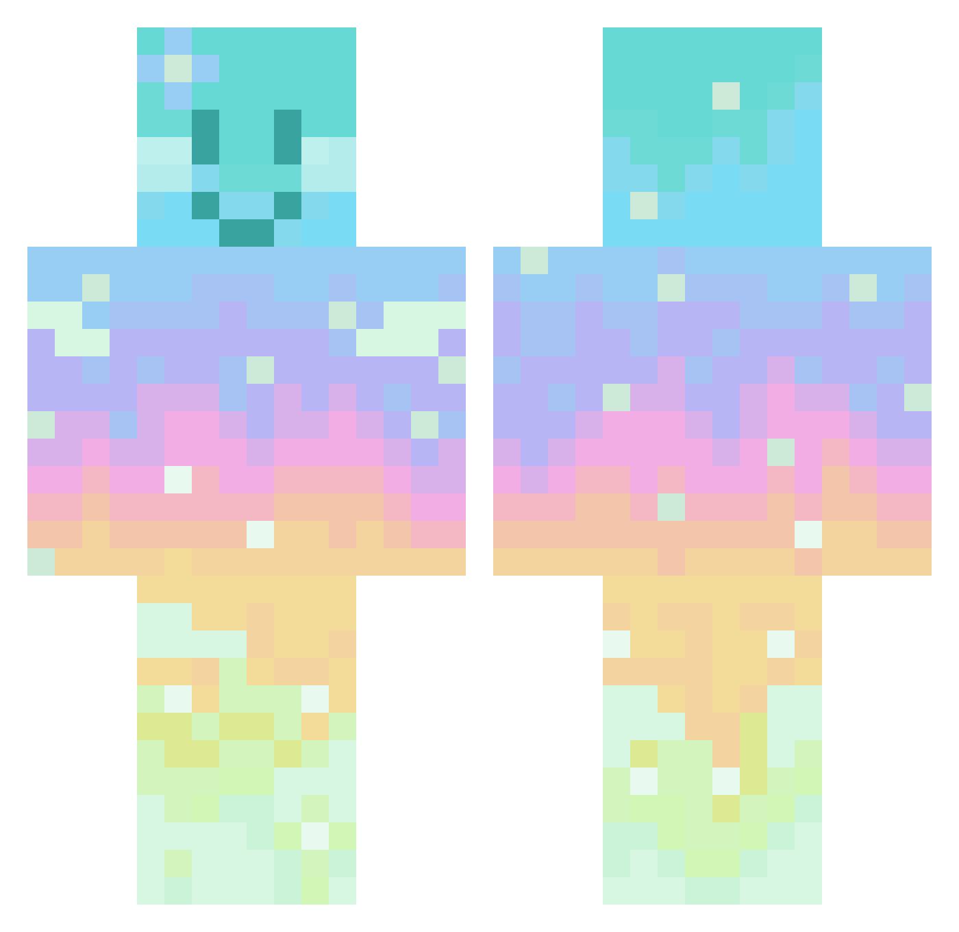 ZombieKingy Minecraft skin, front and back view