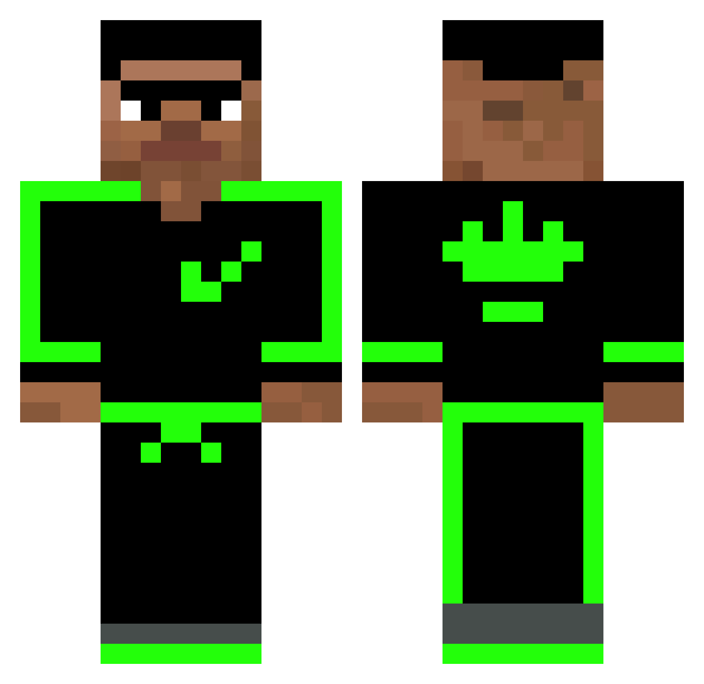 Isotcuk Minecraft skin, front and back view
