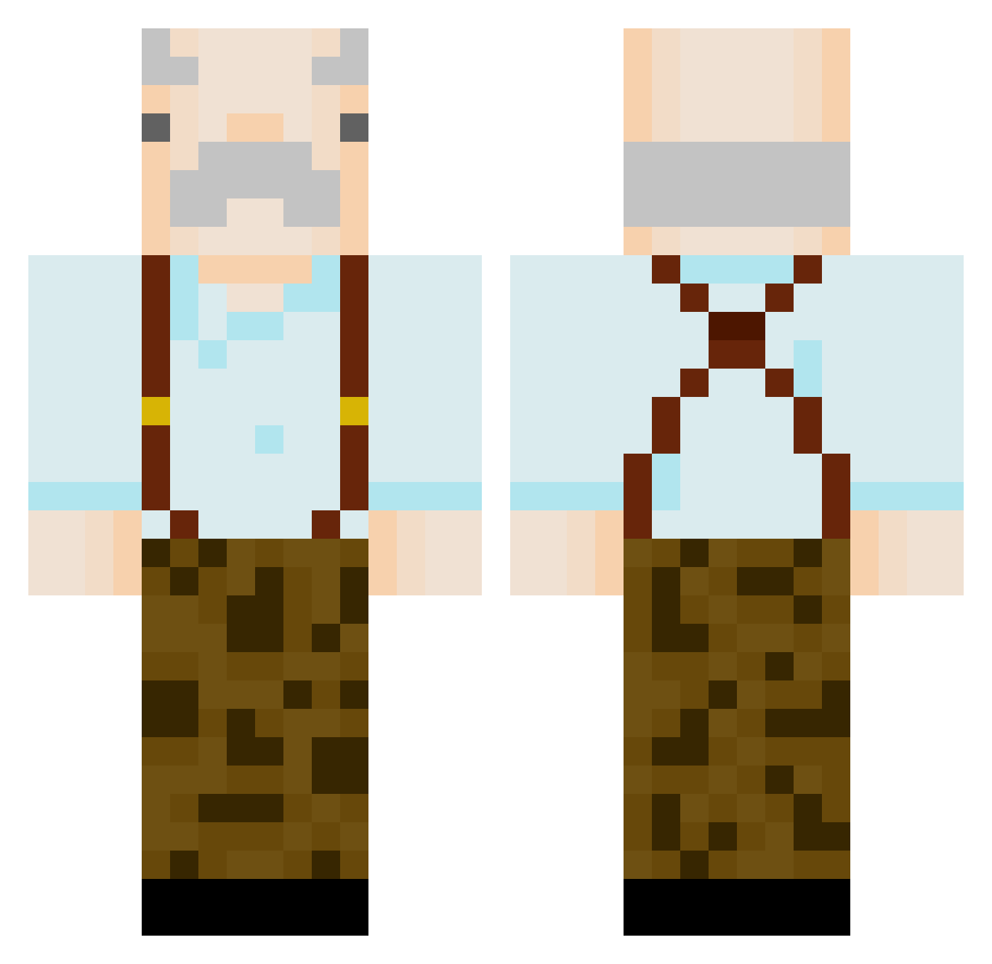 ballerex Minecraft skin, front and back view