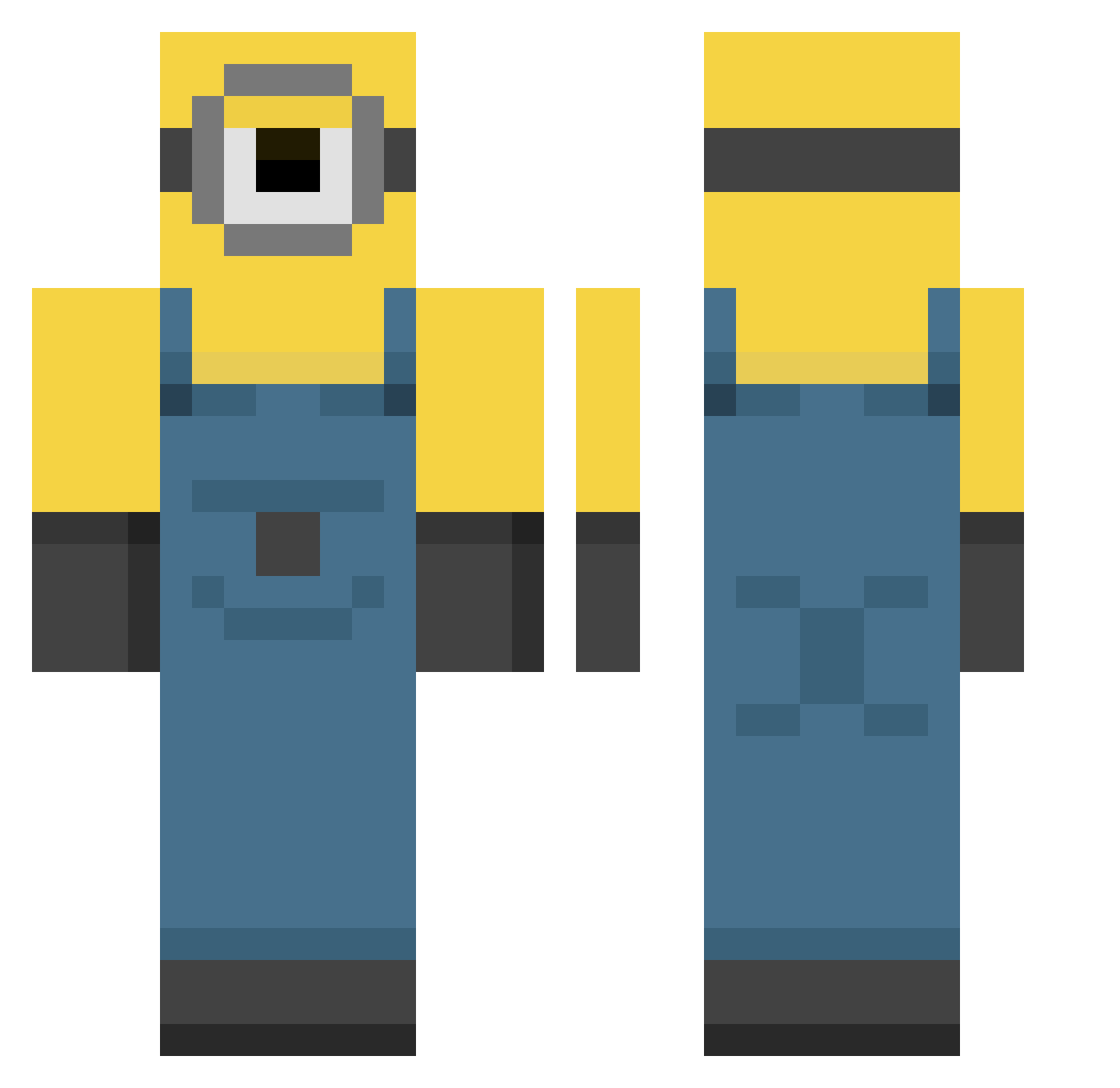beansfartpee Minecraft skin, front and back view