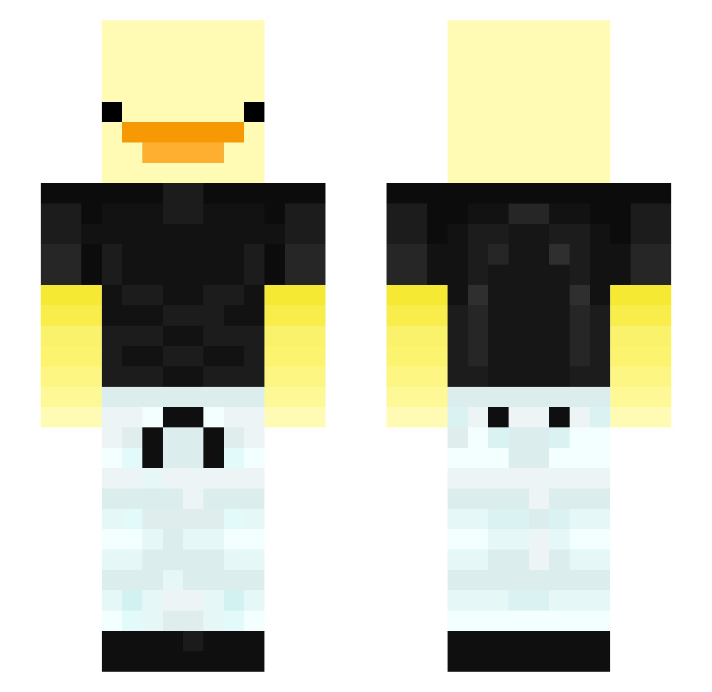 Alphaderek04 Minecraft skin, front and back view