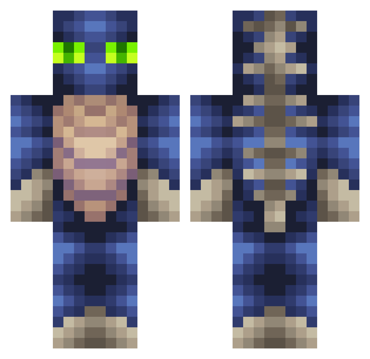 SCCMC Minecraft skin, front and back view
