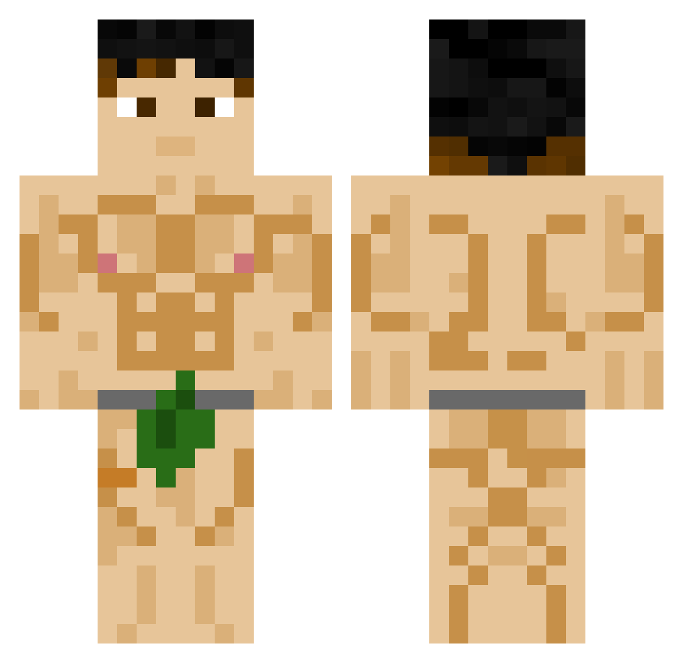JustDeee Minecraft skin, front and back view