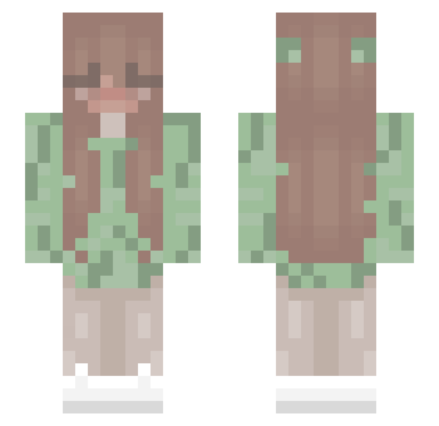JazminLuna Minecraft skin, front and back view