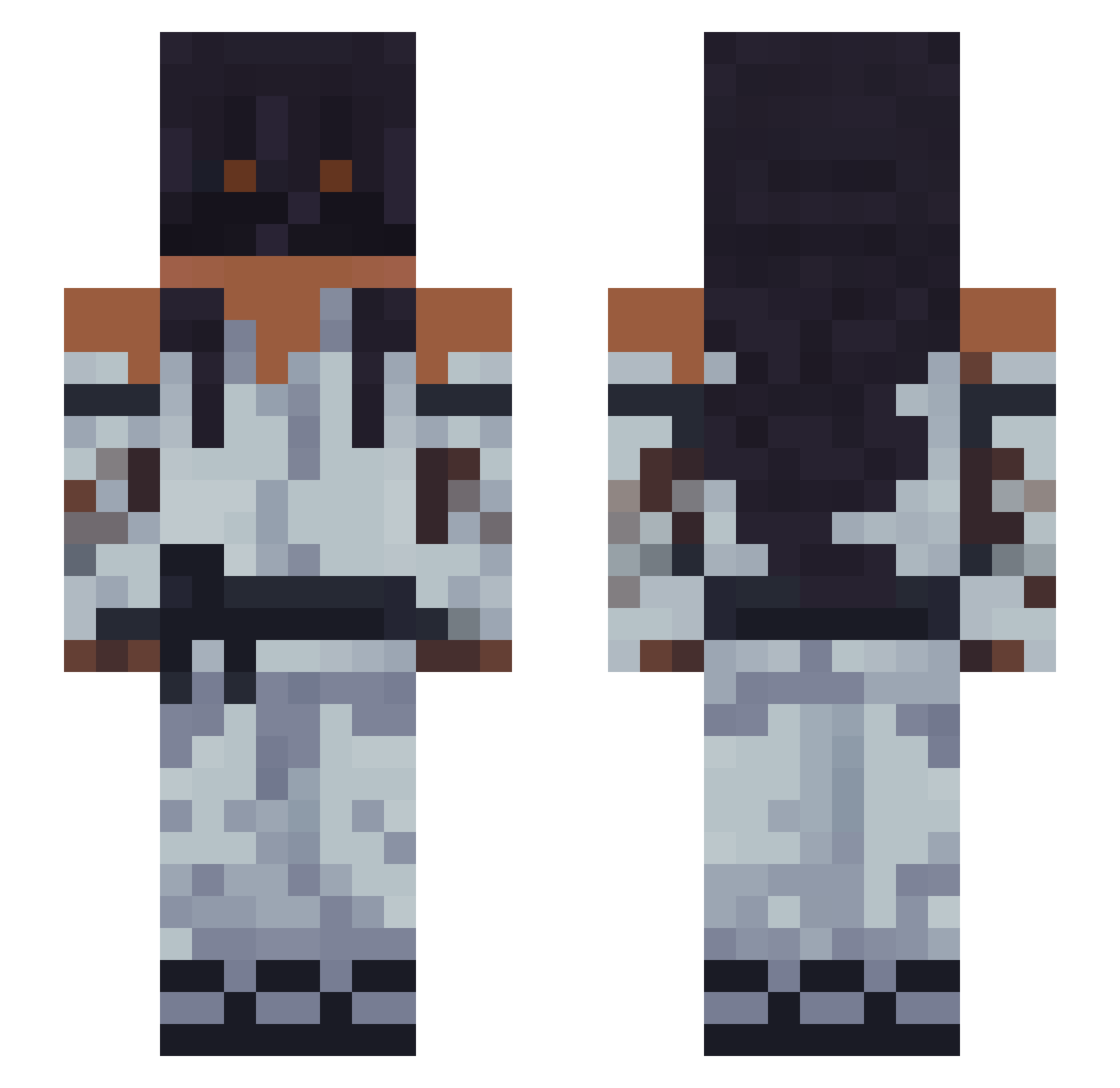 Sleepymead0w Minecraft skin, front and back view