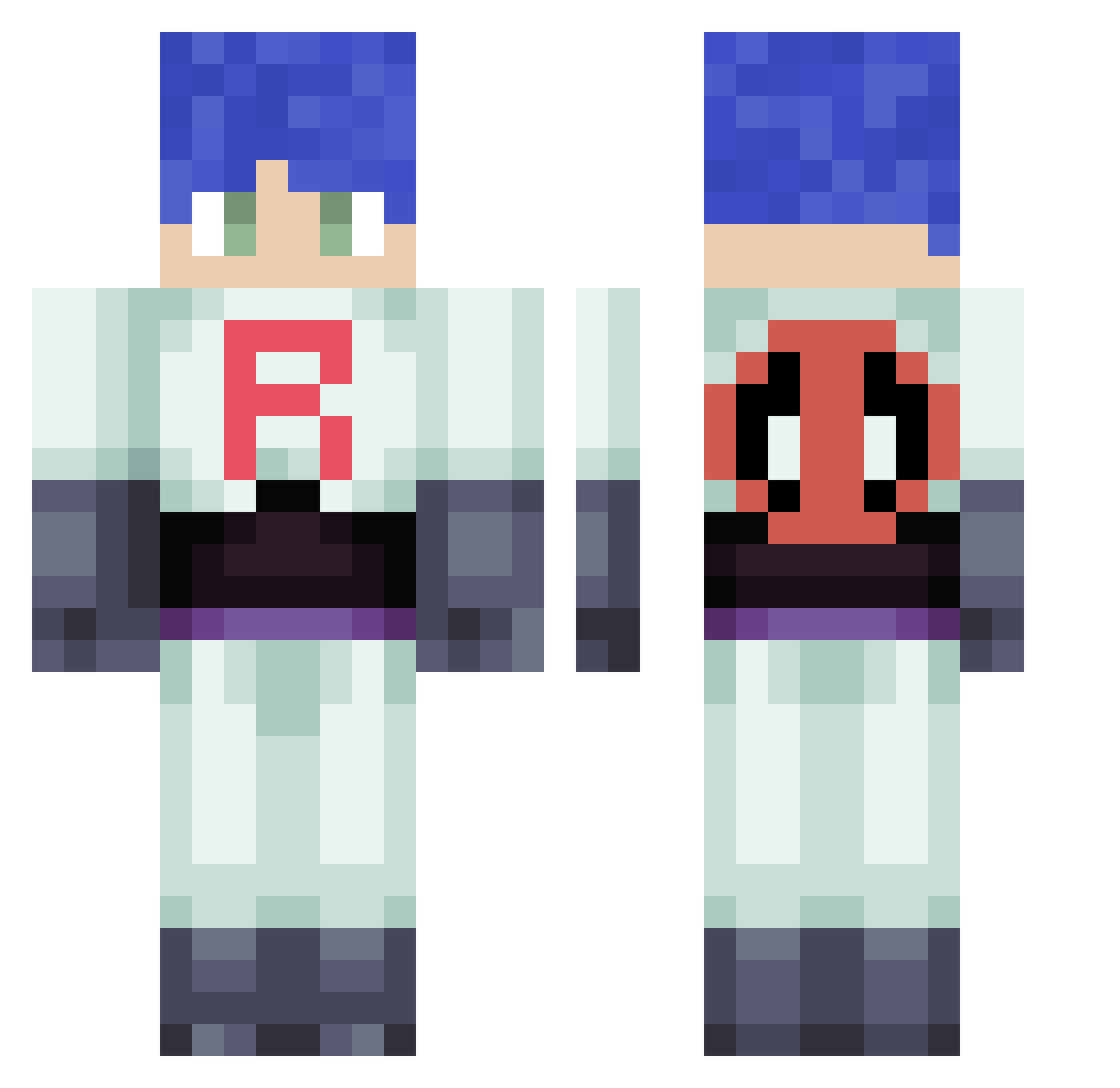 BigTiddyGothGf2 Minecraft skin, front and back view