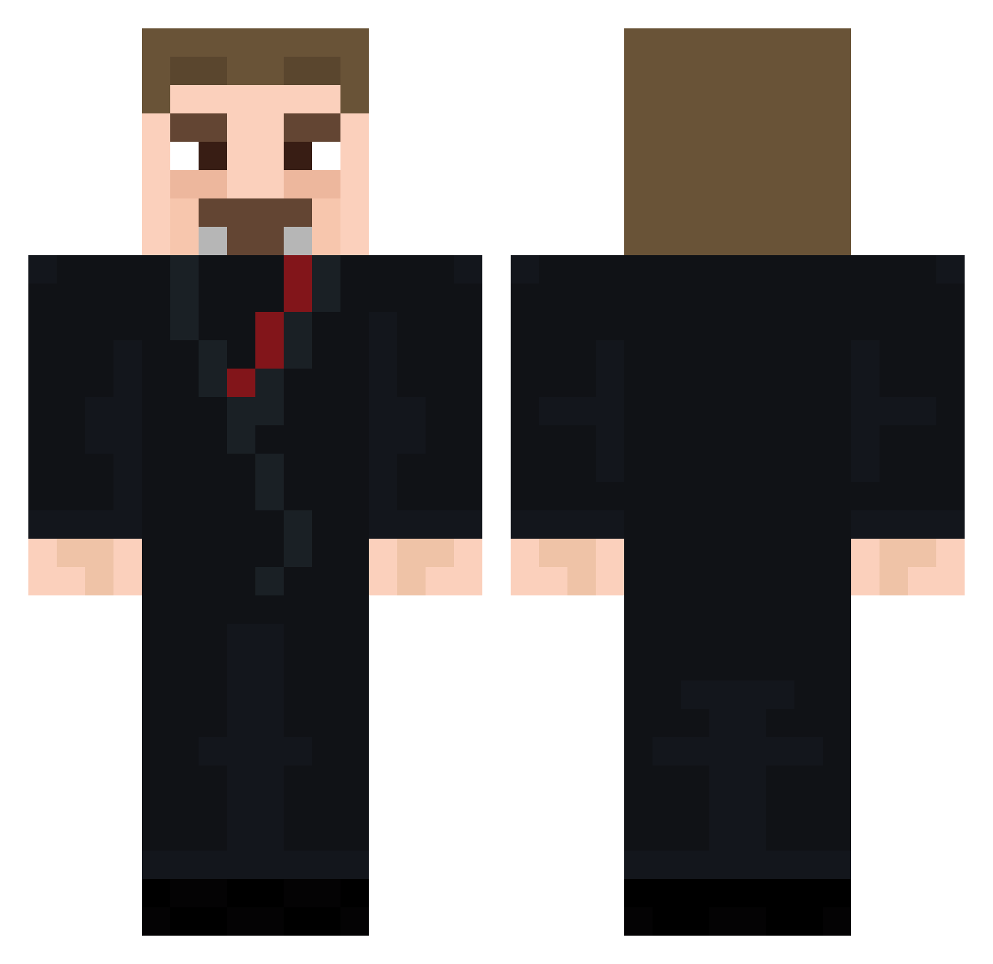 shooked_ Minecraft skin, front and back view