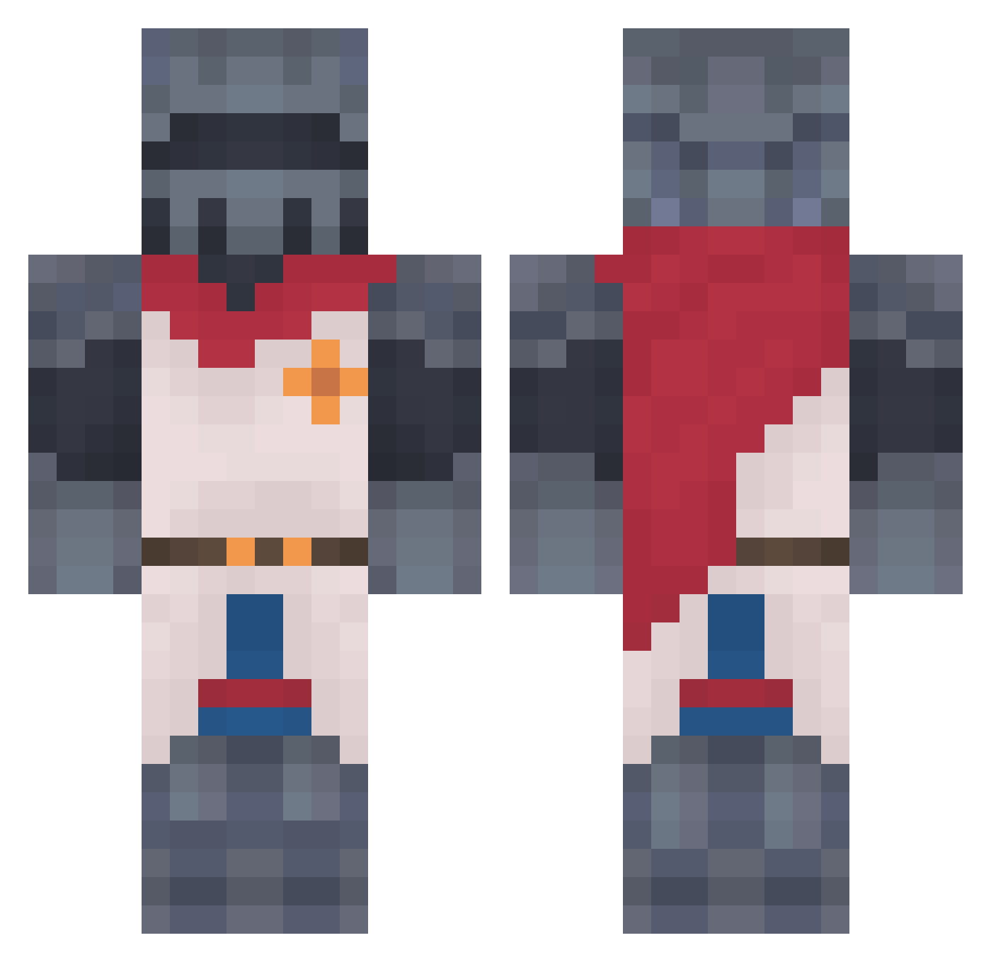 Tostad0 Minecraft skin, front and back view