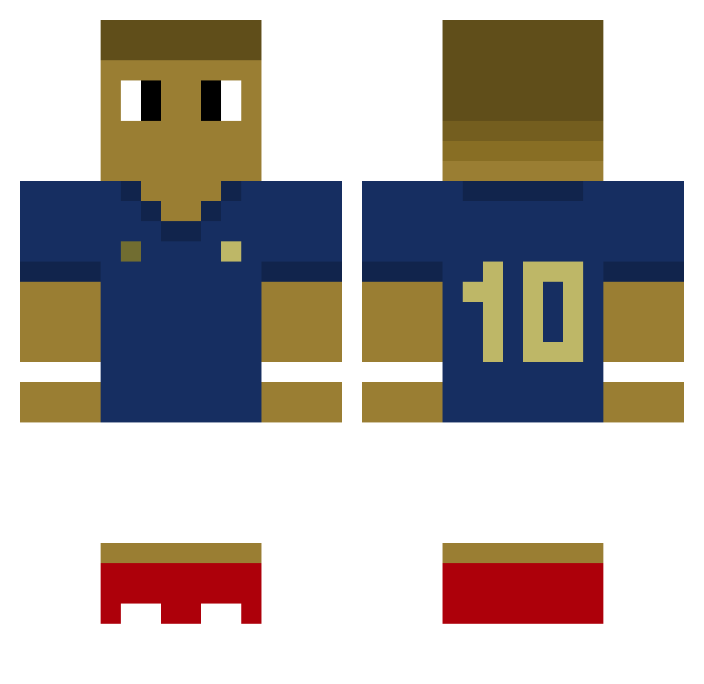 Zaitferner Minecraft skin, front and back view