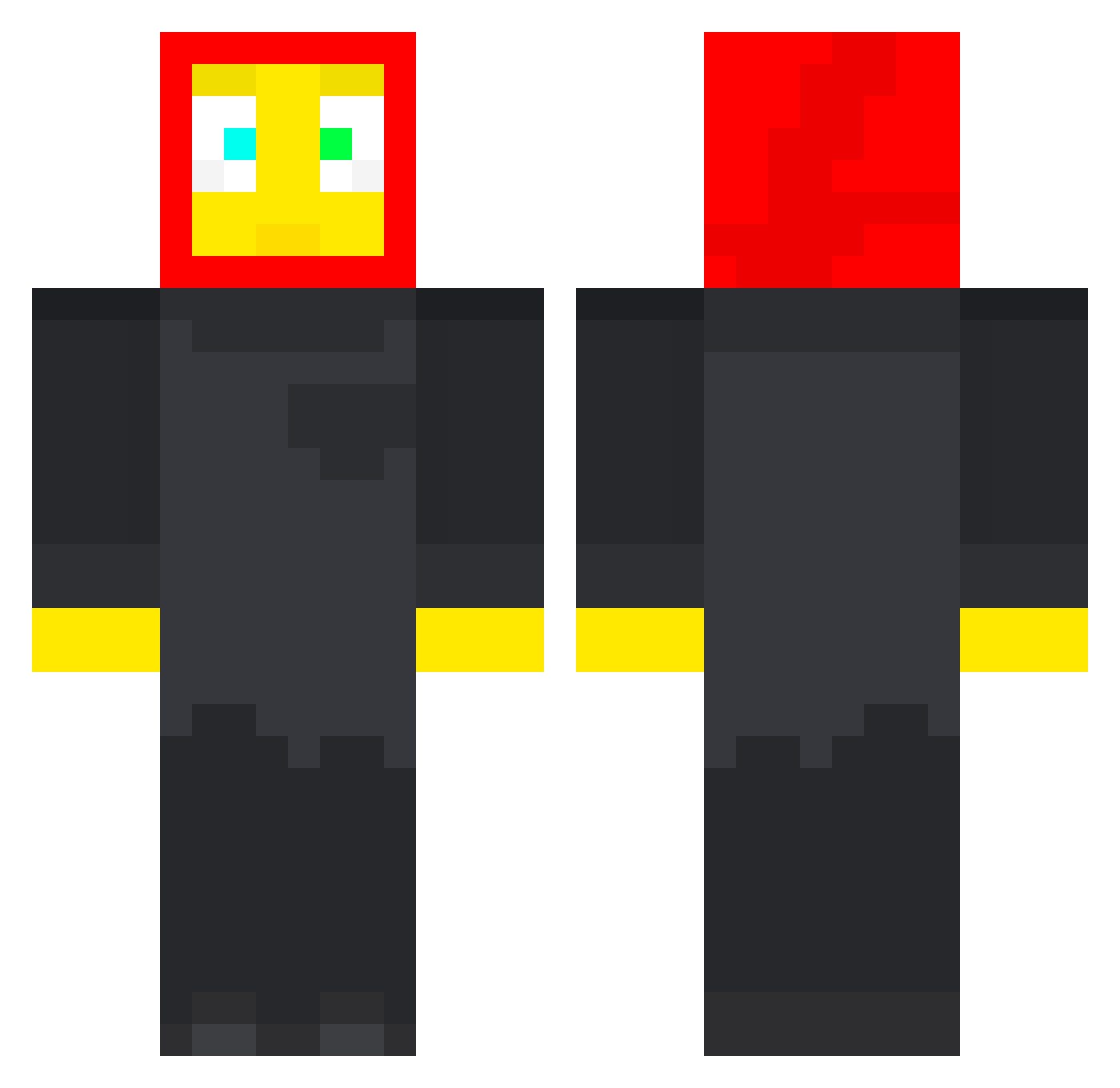 BlockyguyYT Minecraft skin, front and back view