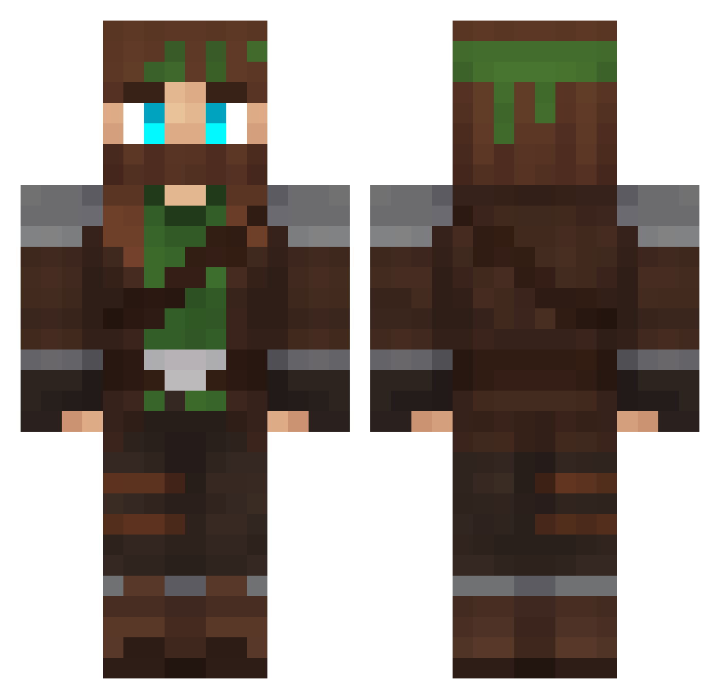 Rmbw Minecraft skin, front and back view