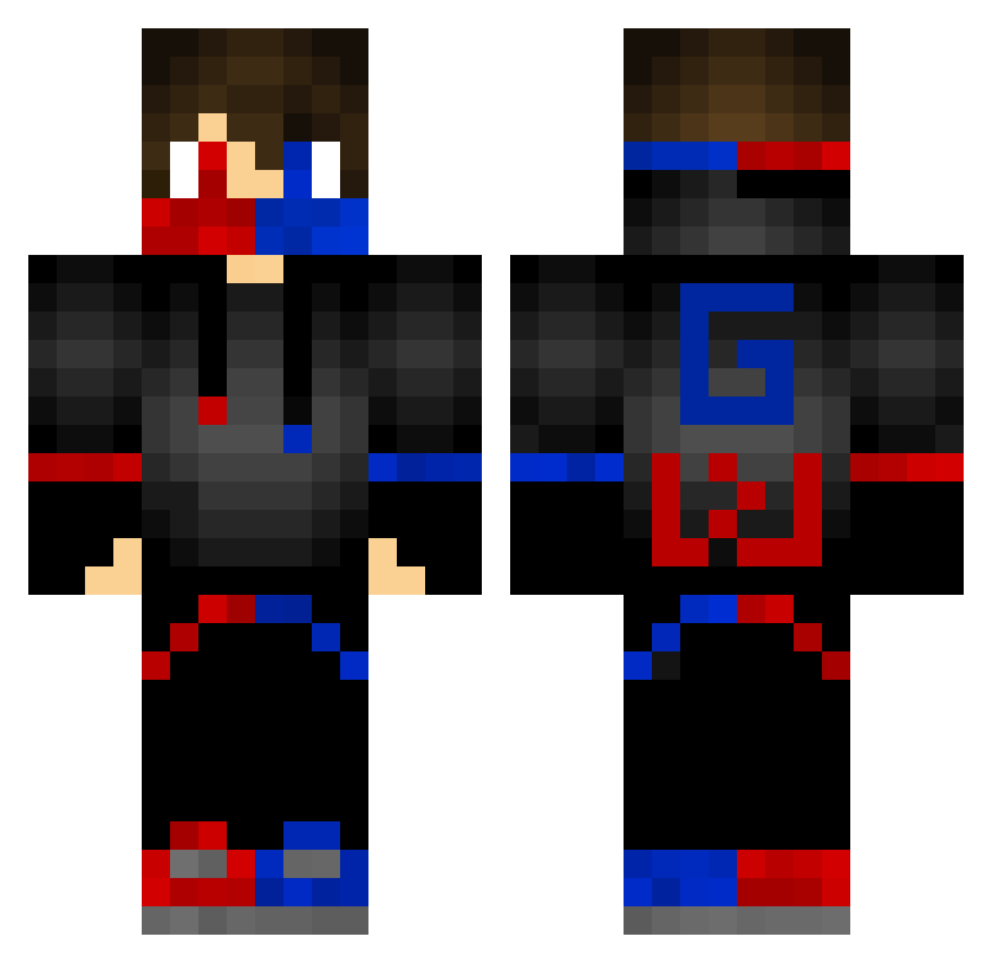 mockave Minecraft skin, front and back view