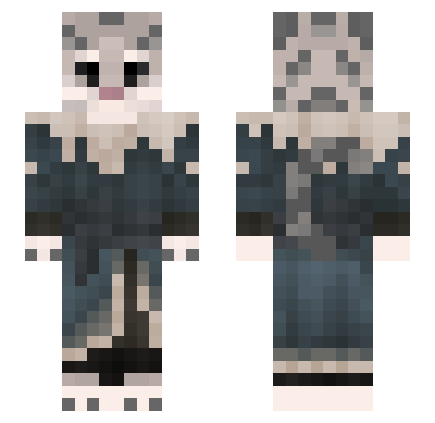 daemonology Minecraft skin, front and back view