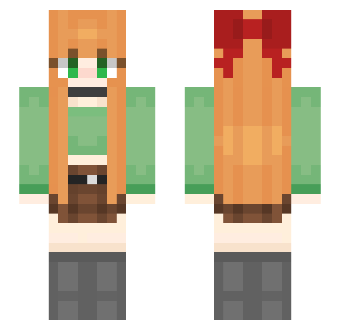 Ltfirst Minecraft skin, front and back view