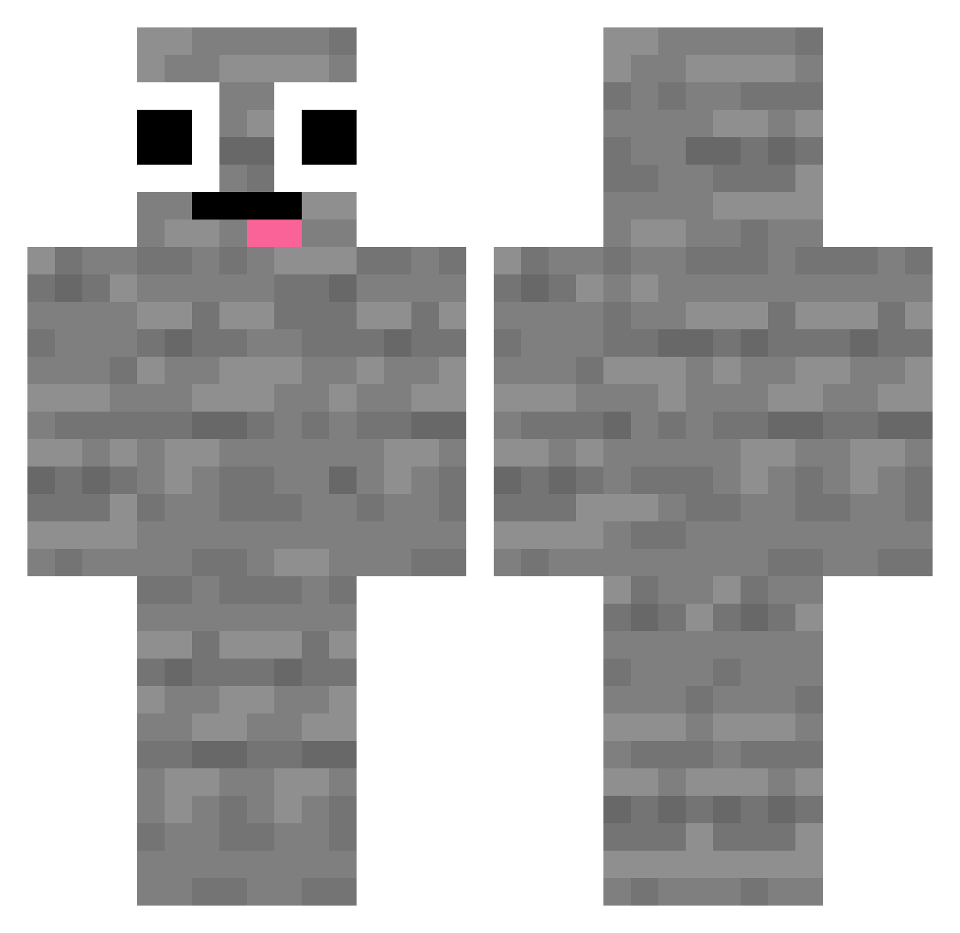 Homl3ssFlint Minecraft skin, front and back view